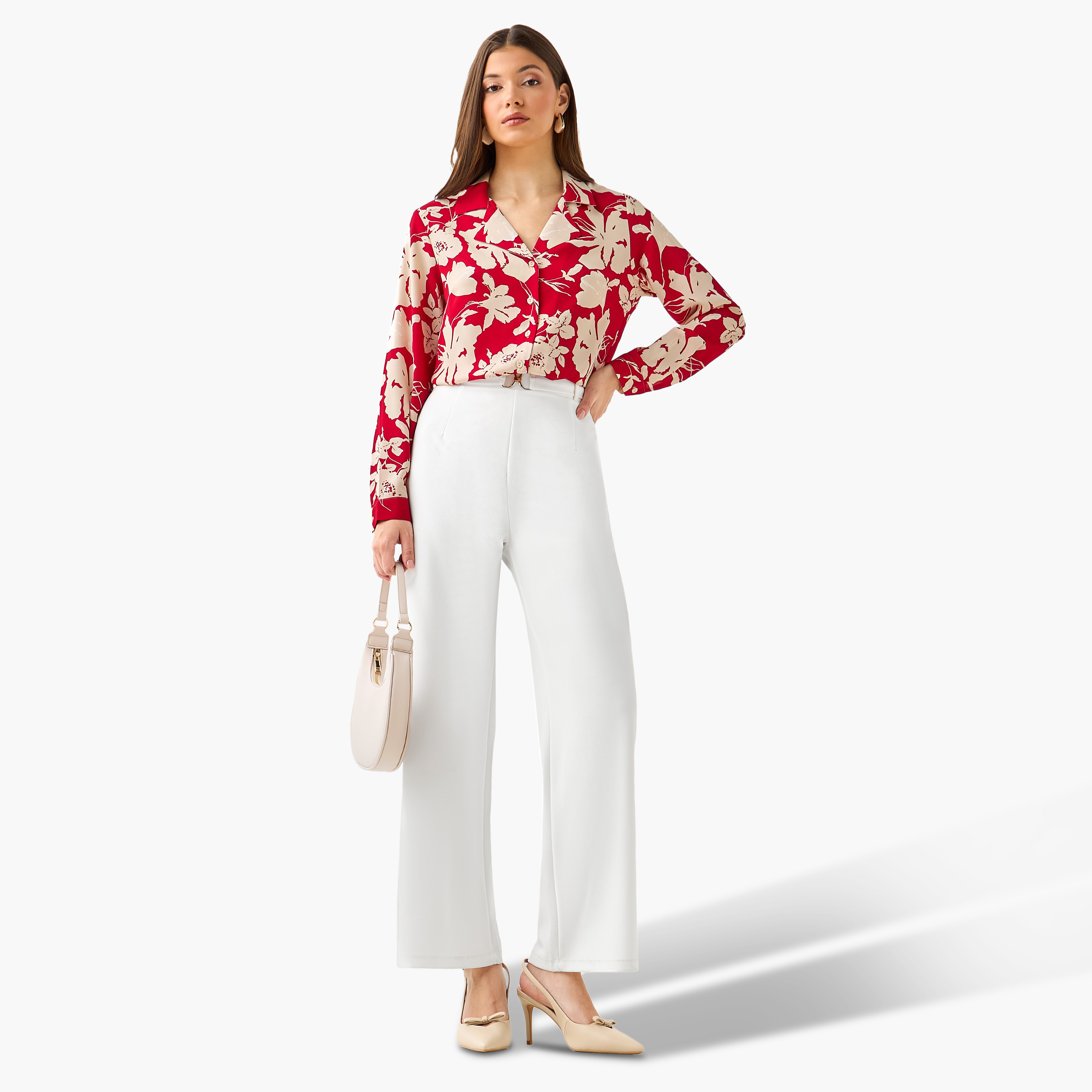Floral Print Shirt with Notch Collar-women-clothing-shirtsandblouses-shirts-image-4