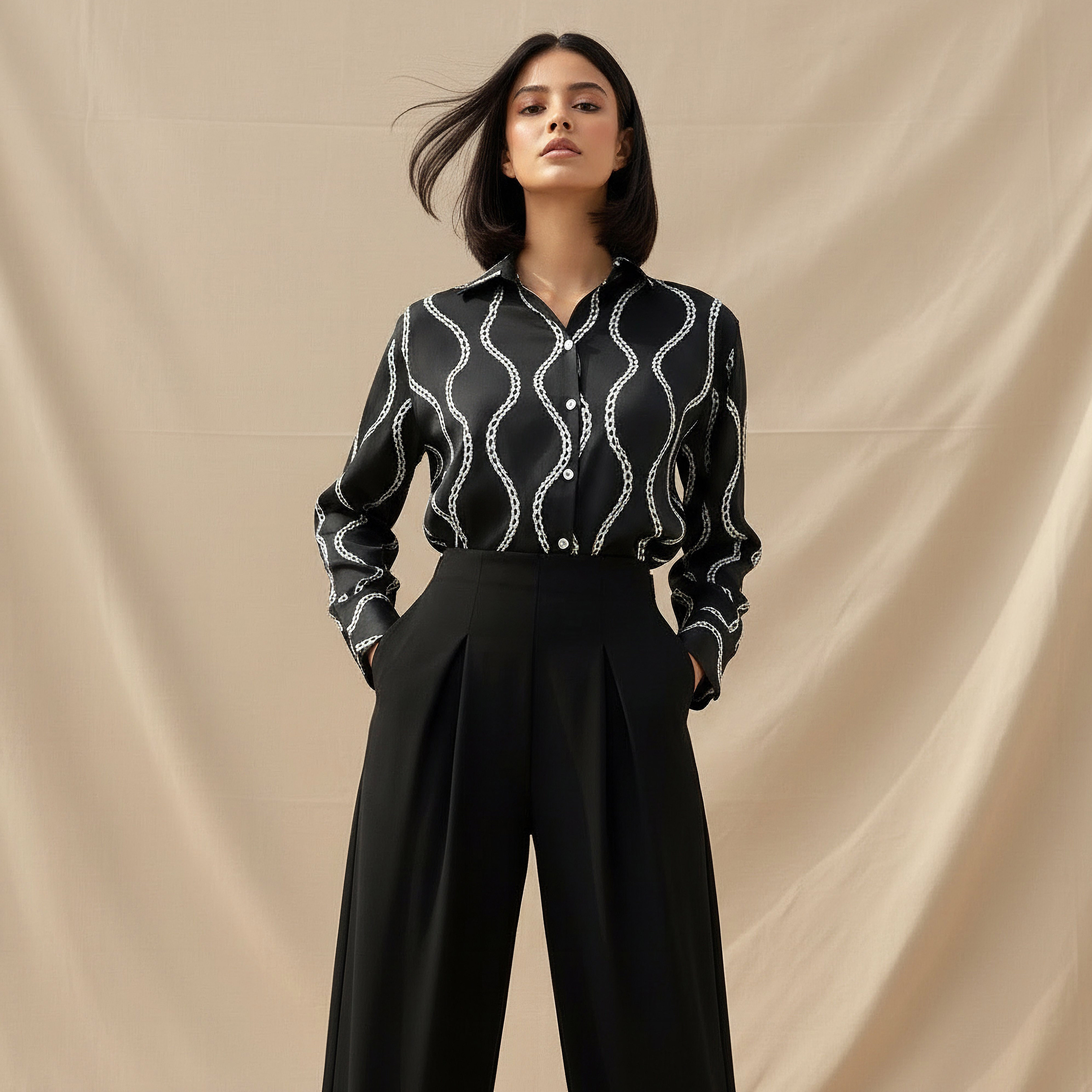 Printed Long Sleeves Shirt with Button Closure-women-clothing-shirtsandblouses-shirts-image-2