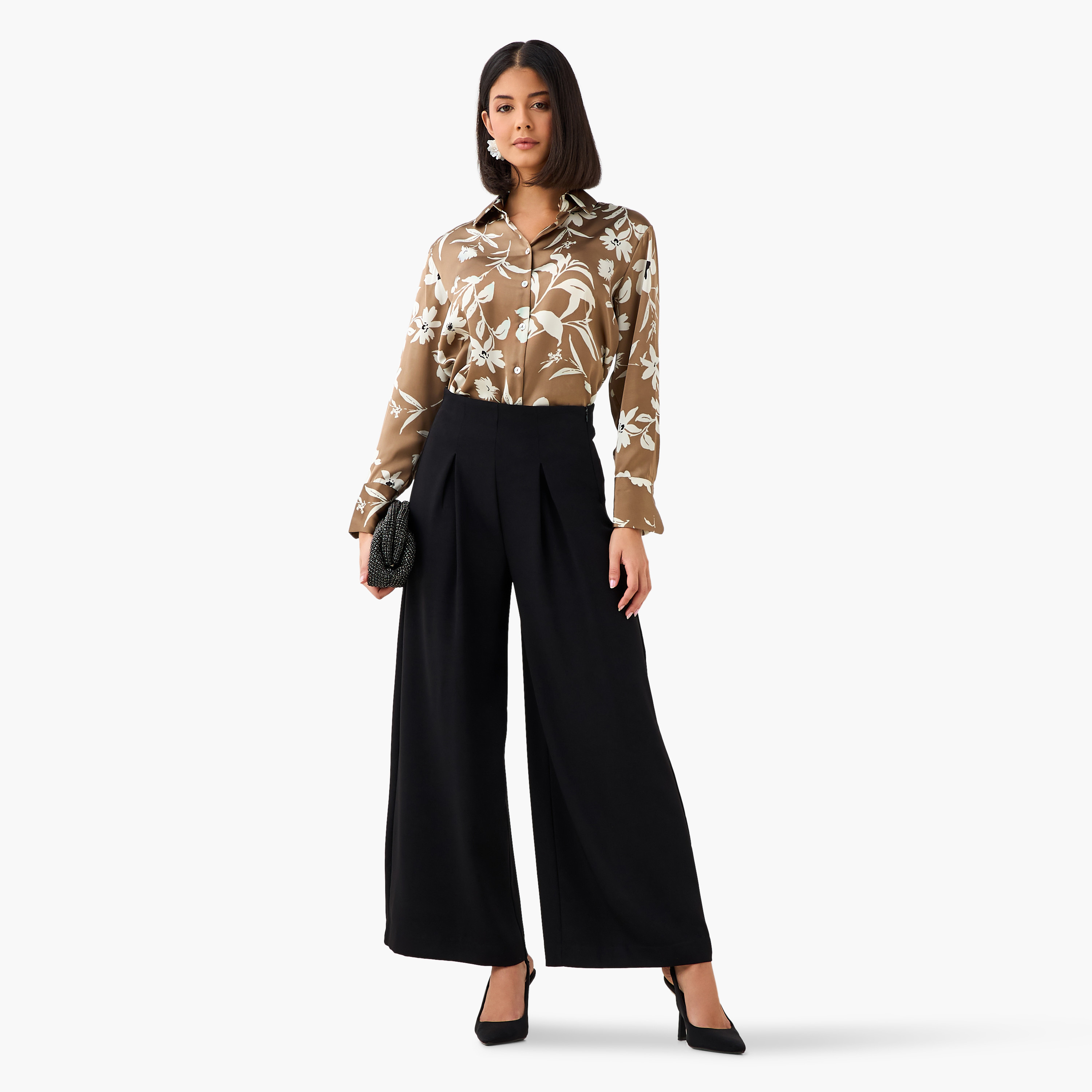 Floral Print Regular Fit Shirt with Collar-women-clothing-shirtsandblouses-shirts-image-4