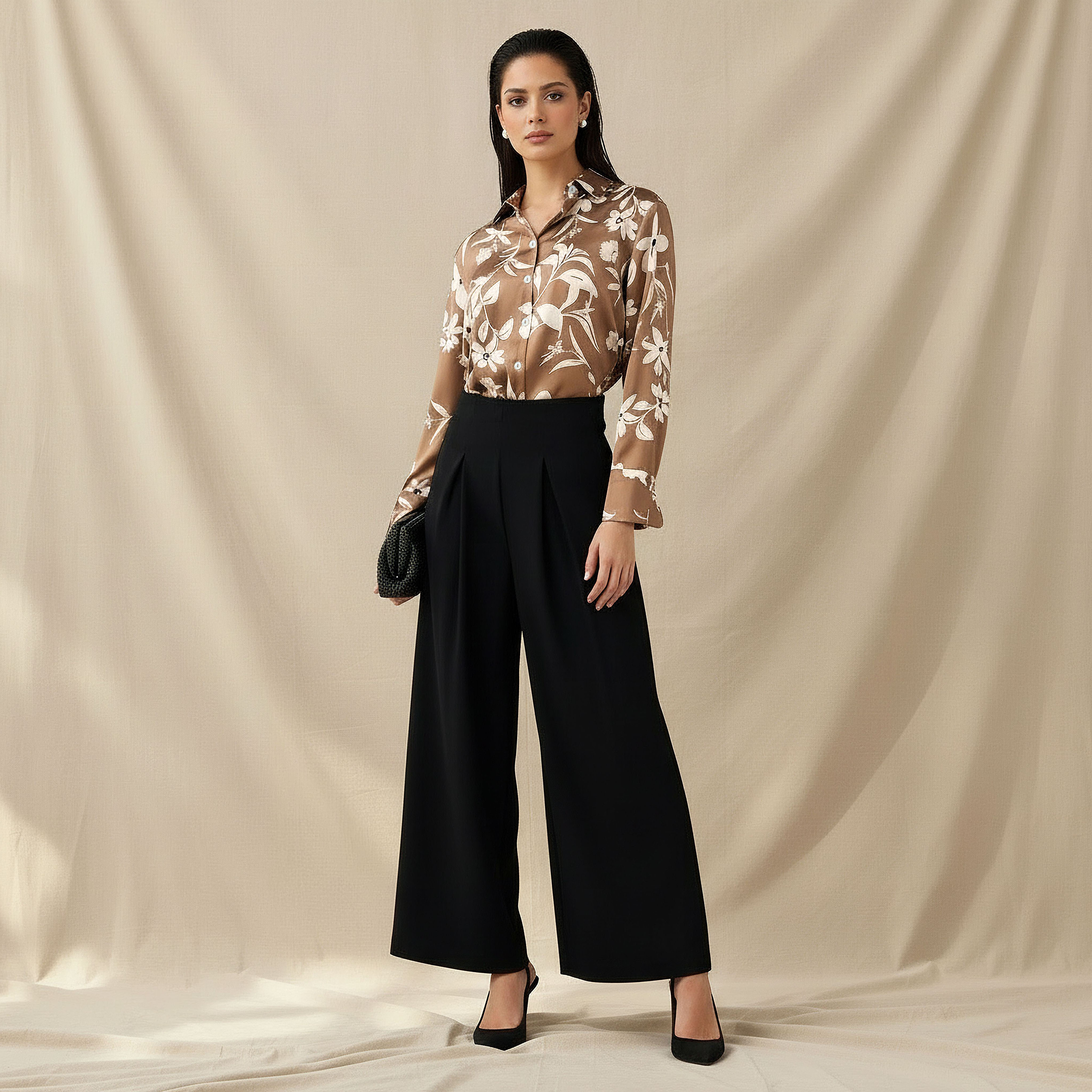 Floral Print Regular Fit Shirt with Collar-women-clothing-shirtsandblouses-shirts-image-2