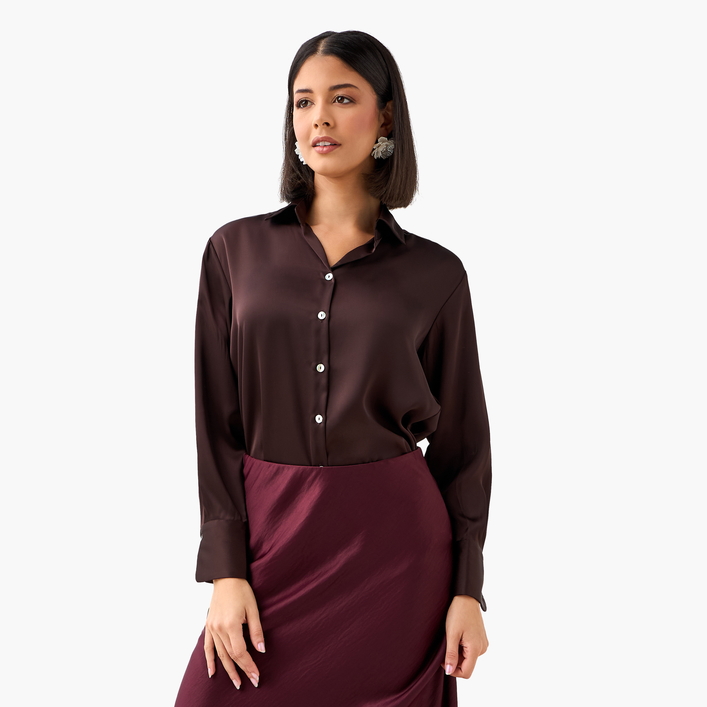 Regular Fit Shirt with Collar-women-clothing-shirtsandblouses-shirts-image-3