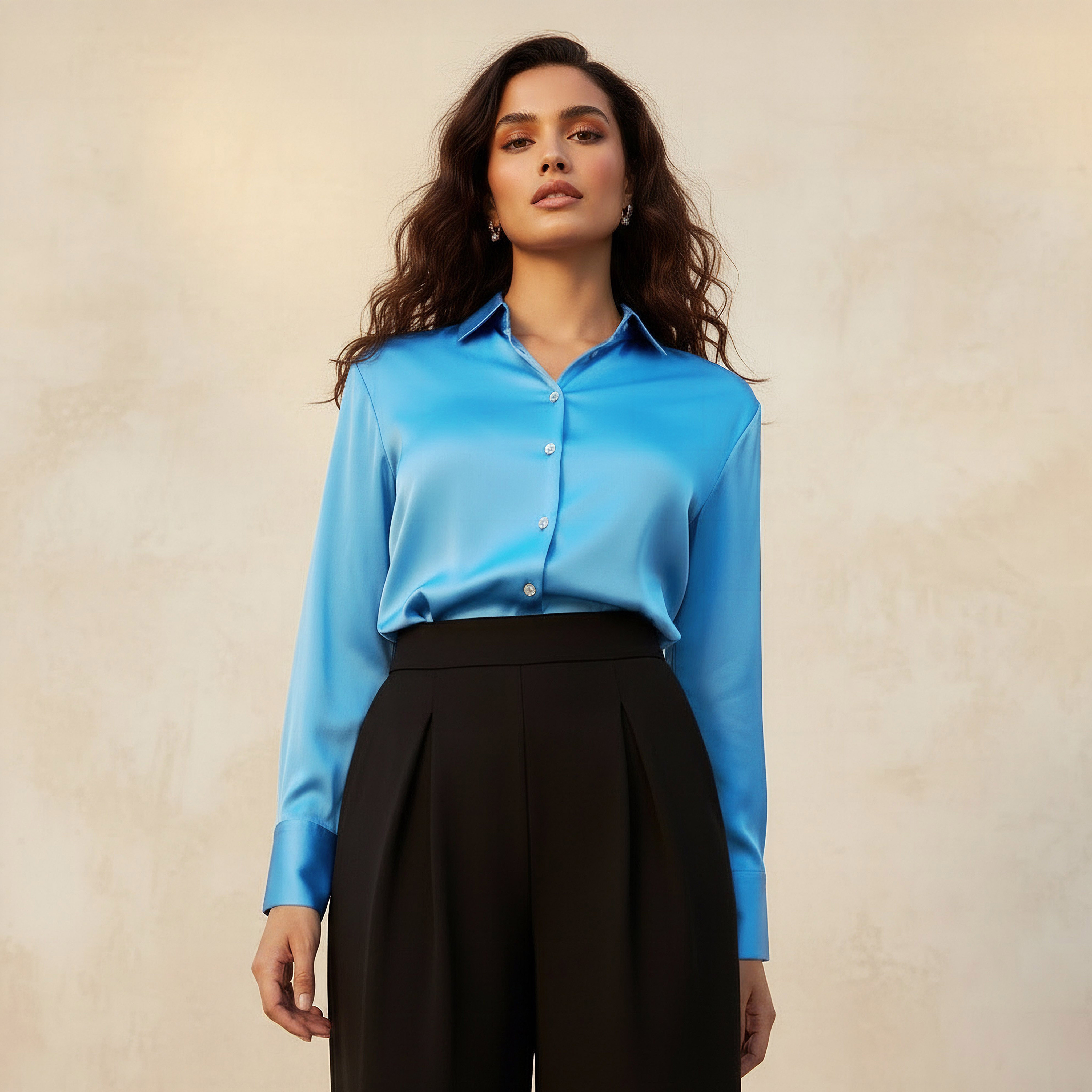 Collared Long Sleeves Shirt with Button Closure-women-clothing-shirtsandblouses-shirts-image-1