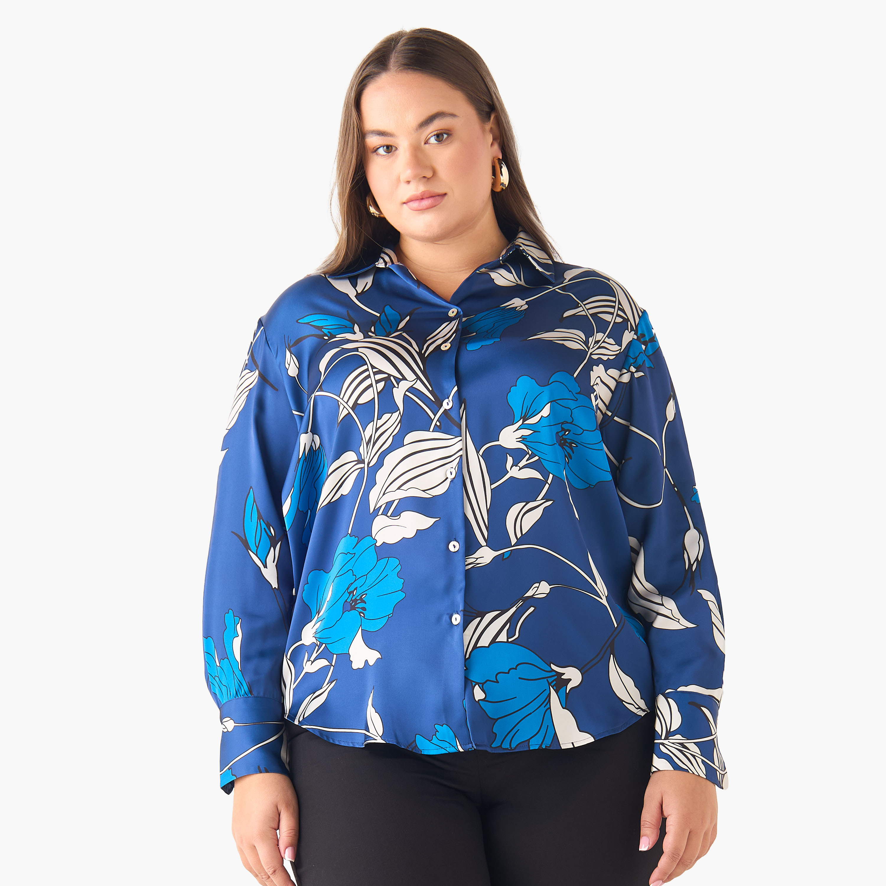 Regular Fit Polyester Shirt with Long Sleeves-women-clothing-shirtsandblouses-shirts-image-2