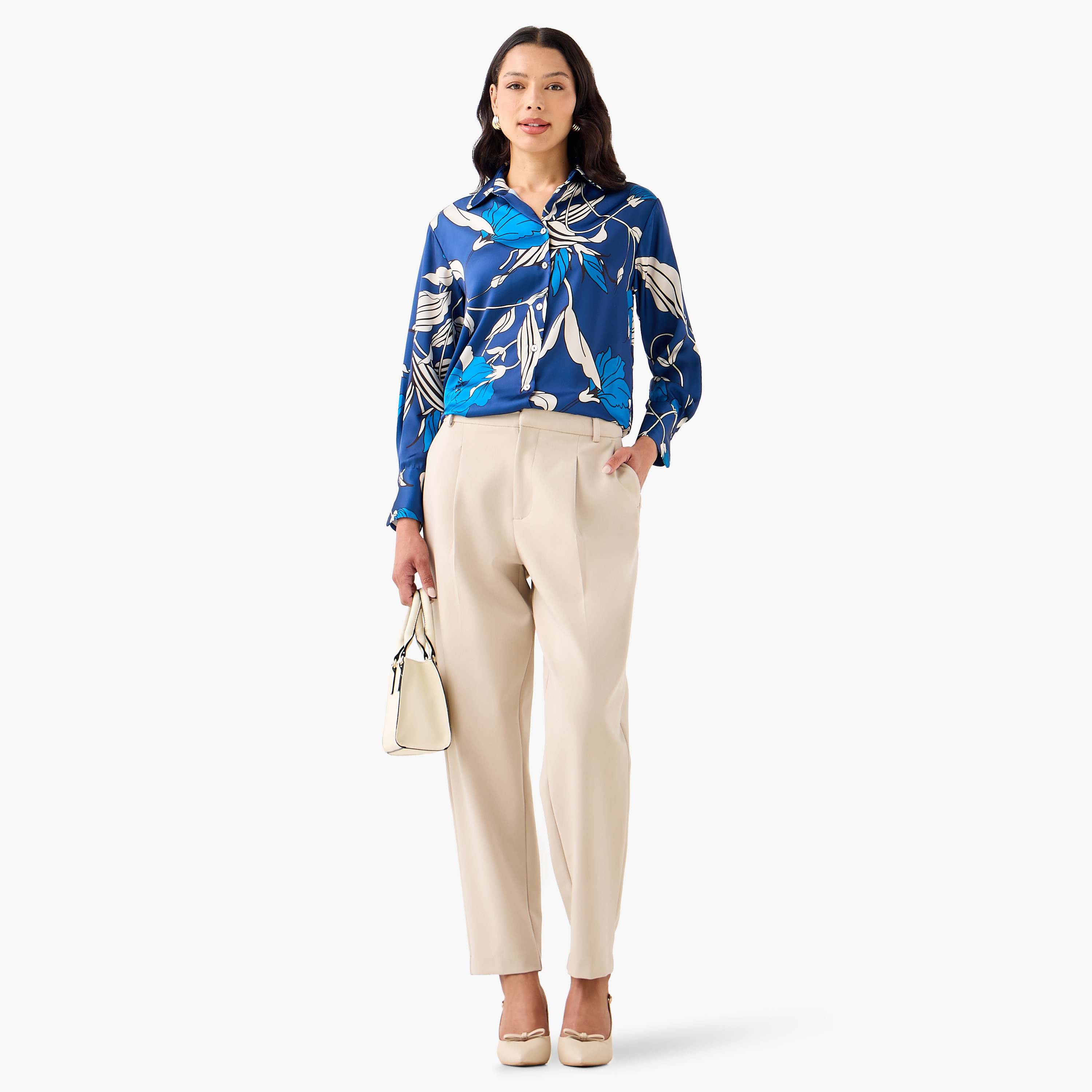Regular Fit Polyester Shirt with Long Sleeves-women-clothing-shirtsandblouses-shirts-image-4
