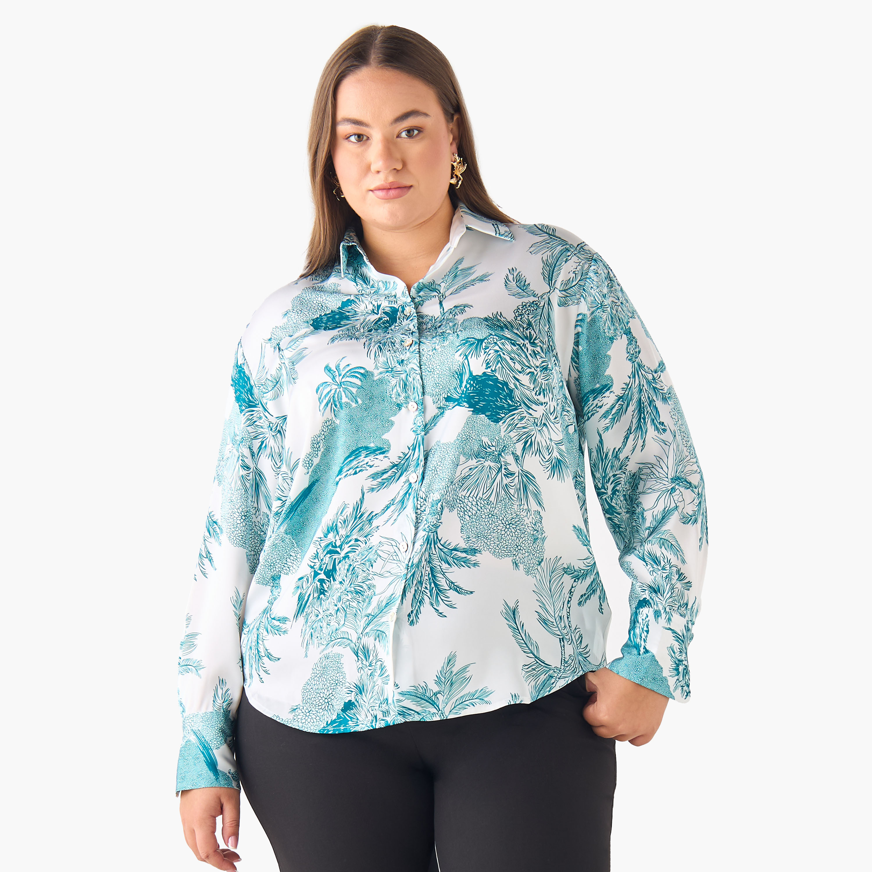Regular Fit Polyester Shirt with Long Sleeves-women-clothing-shirtsandblouses-shirts-image-2