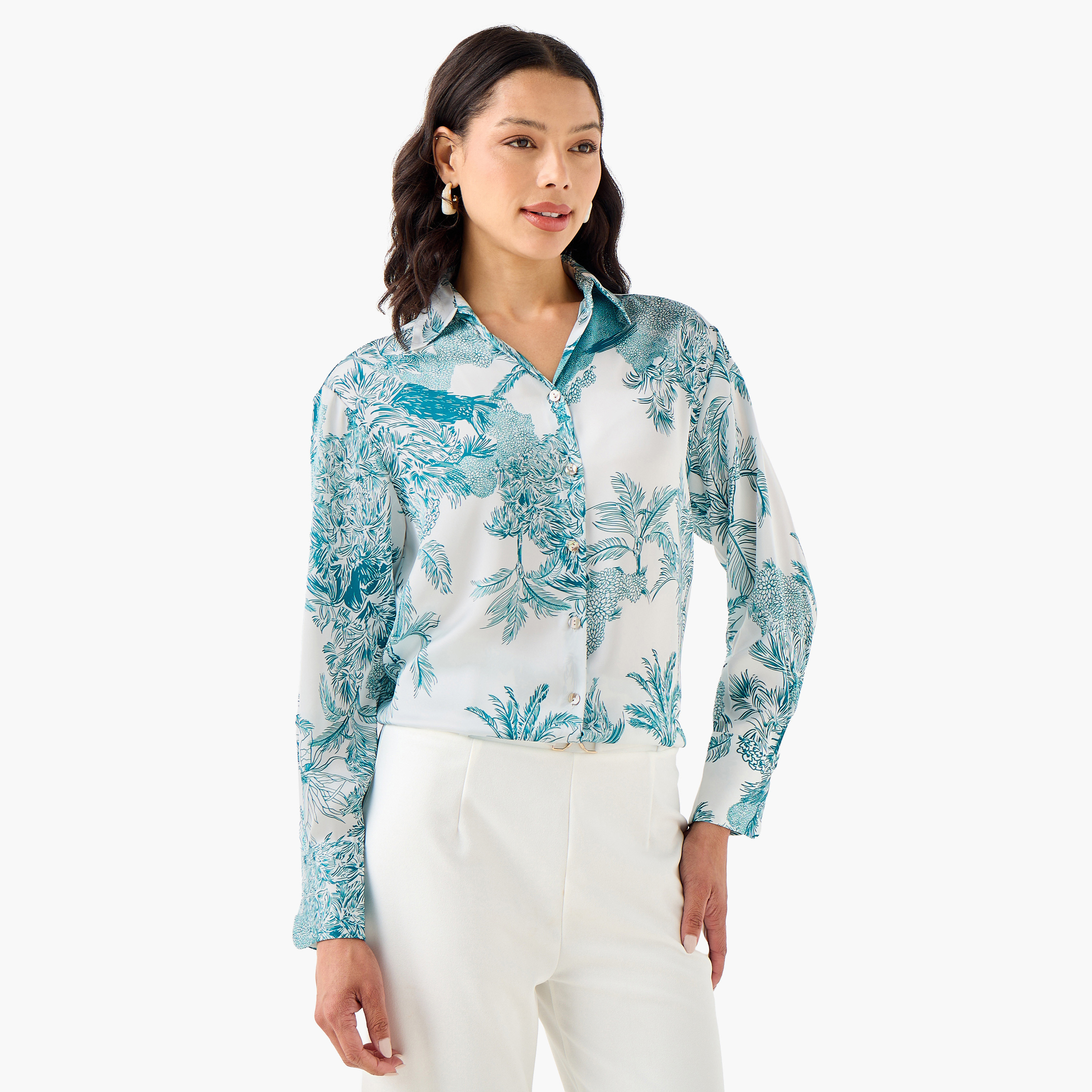 Regular Fit Polyester Shirt with Long Sleeves-women-clothing-shirtsandblouses-shirts-image-3