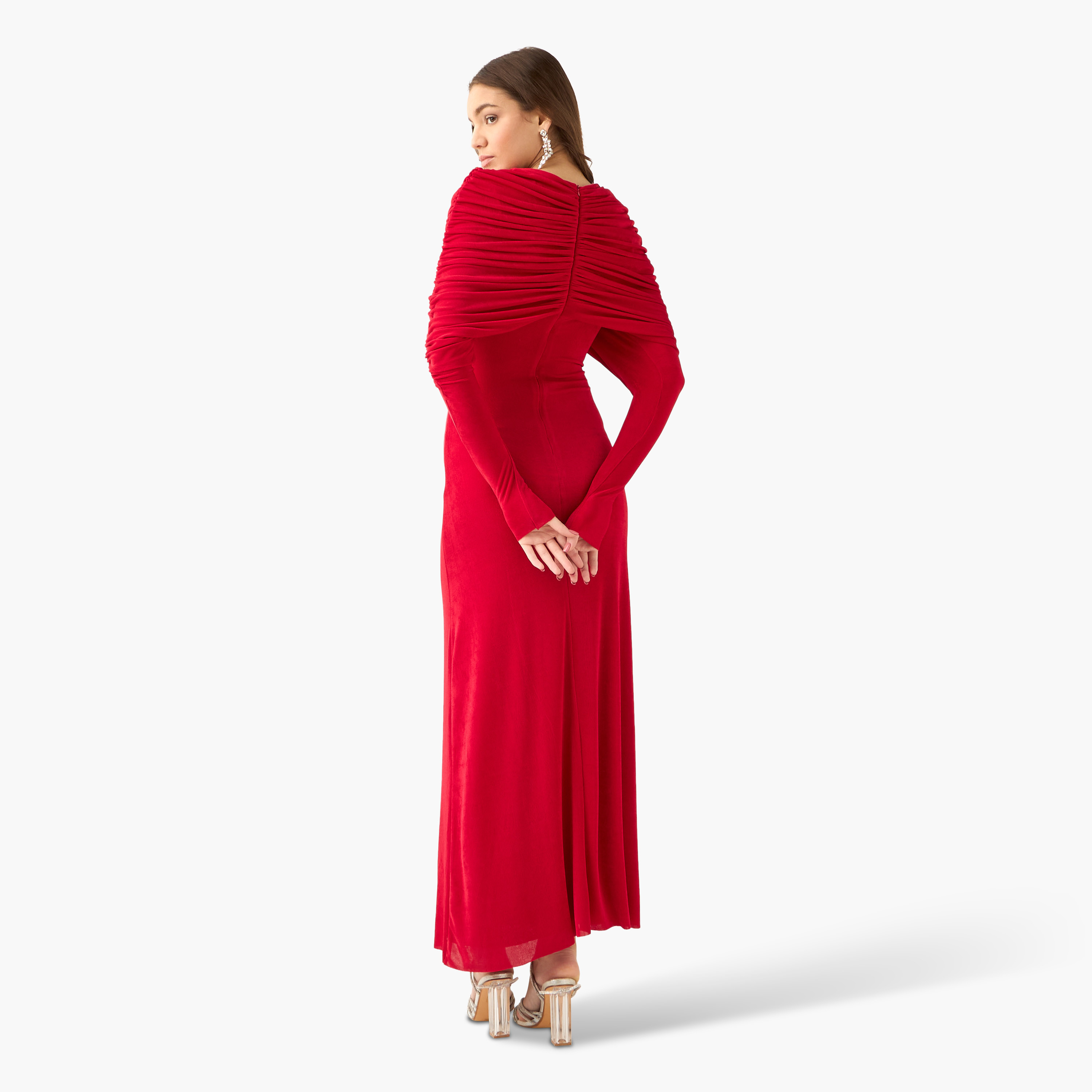 A-Line Maxi Dress with Knot Accent-women-clothing-dresses-image-5
