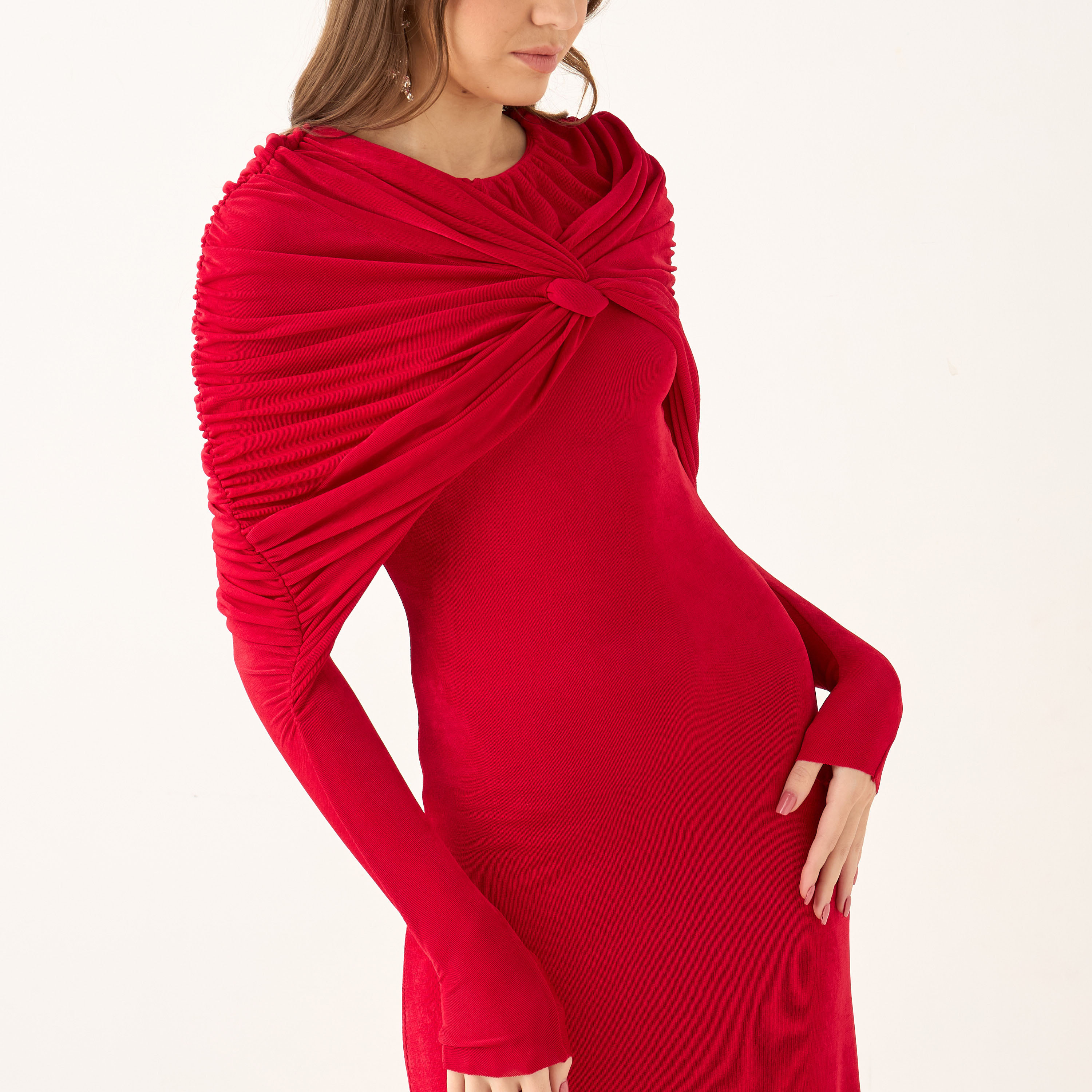A-Line Maxi Dress with Knot Accent-women-clothing-dresses-image-6