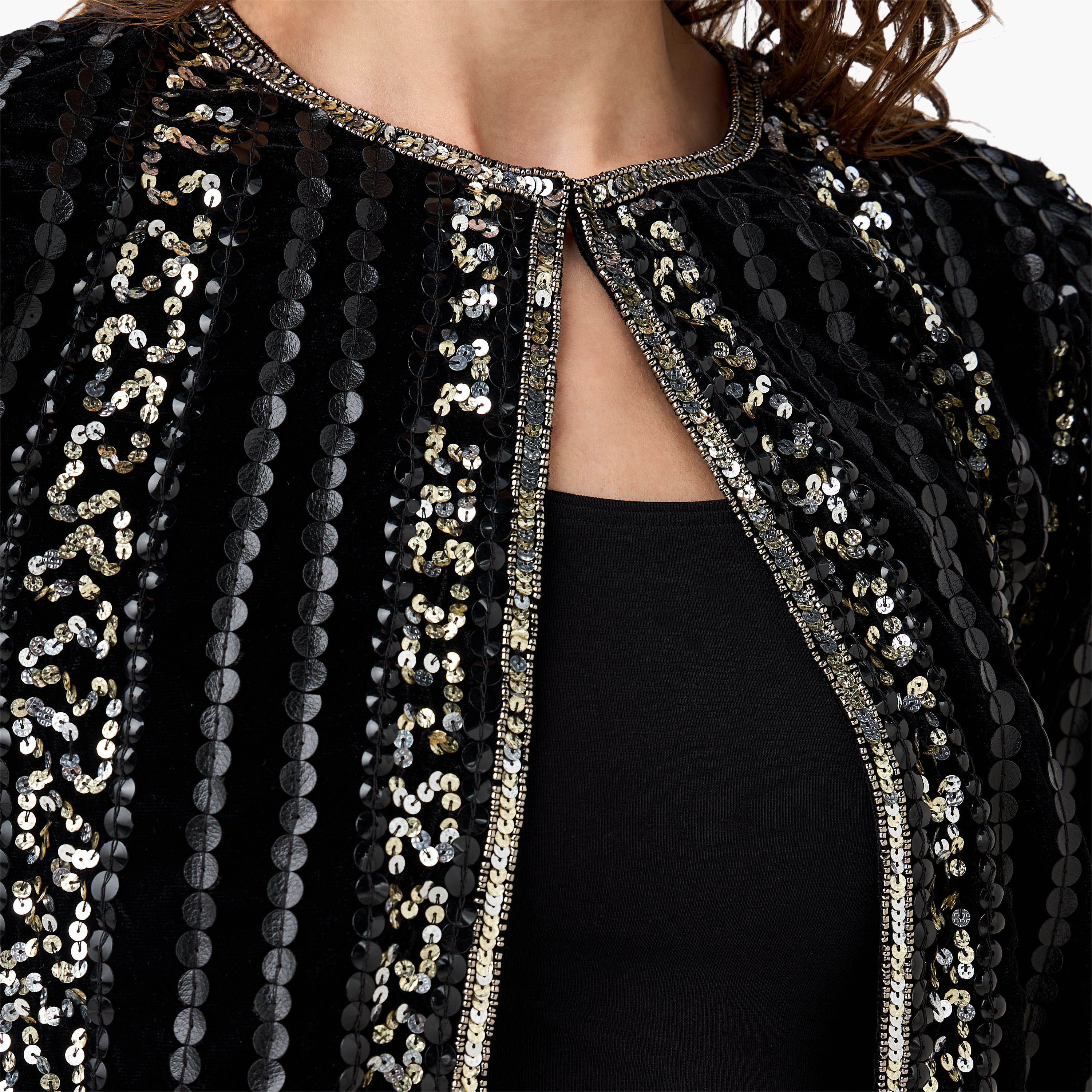 Open Front Jacket with Sequin Embellishments-women-winterwear-coatsandjackets-jackets-image-2