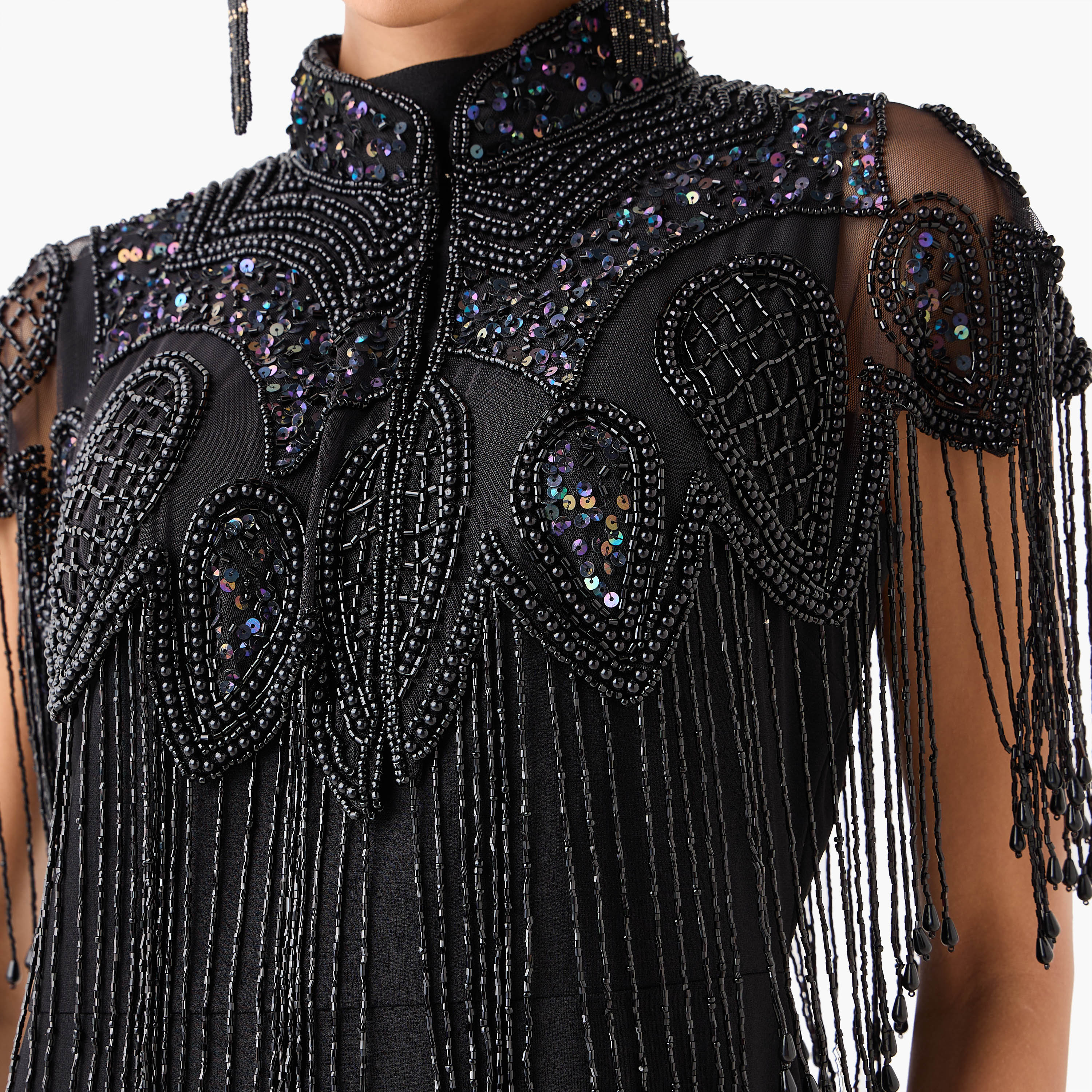 رداء كاب بقصة عادية وزينة خرز وشراشيب-women-clothing-shirtsandblouses-blouses-image-3