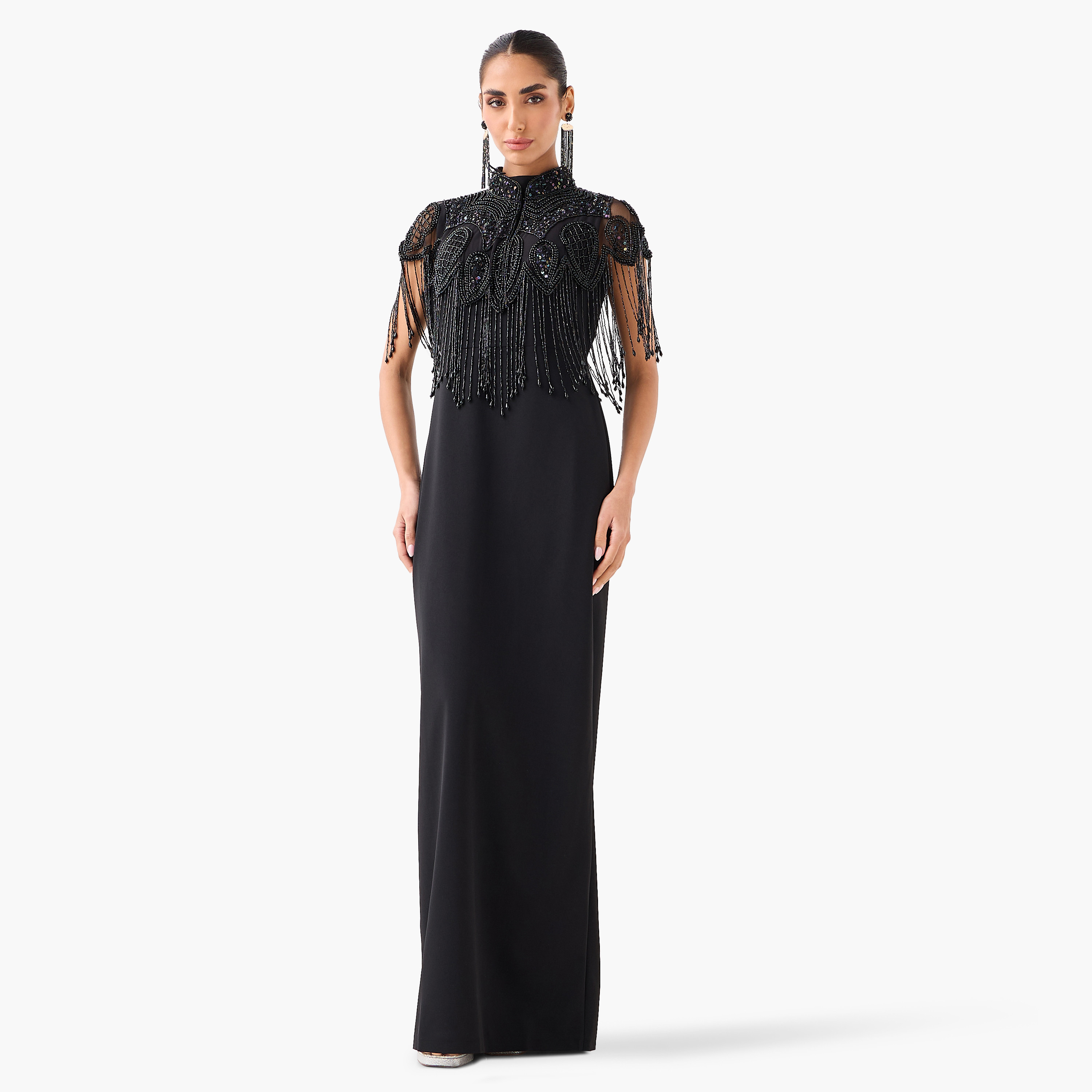 رداء كاب بقصة عادية وزينة خرز وشراشيب-women-clothing-shirtsandblouses-blouses-image-4