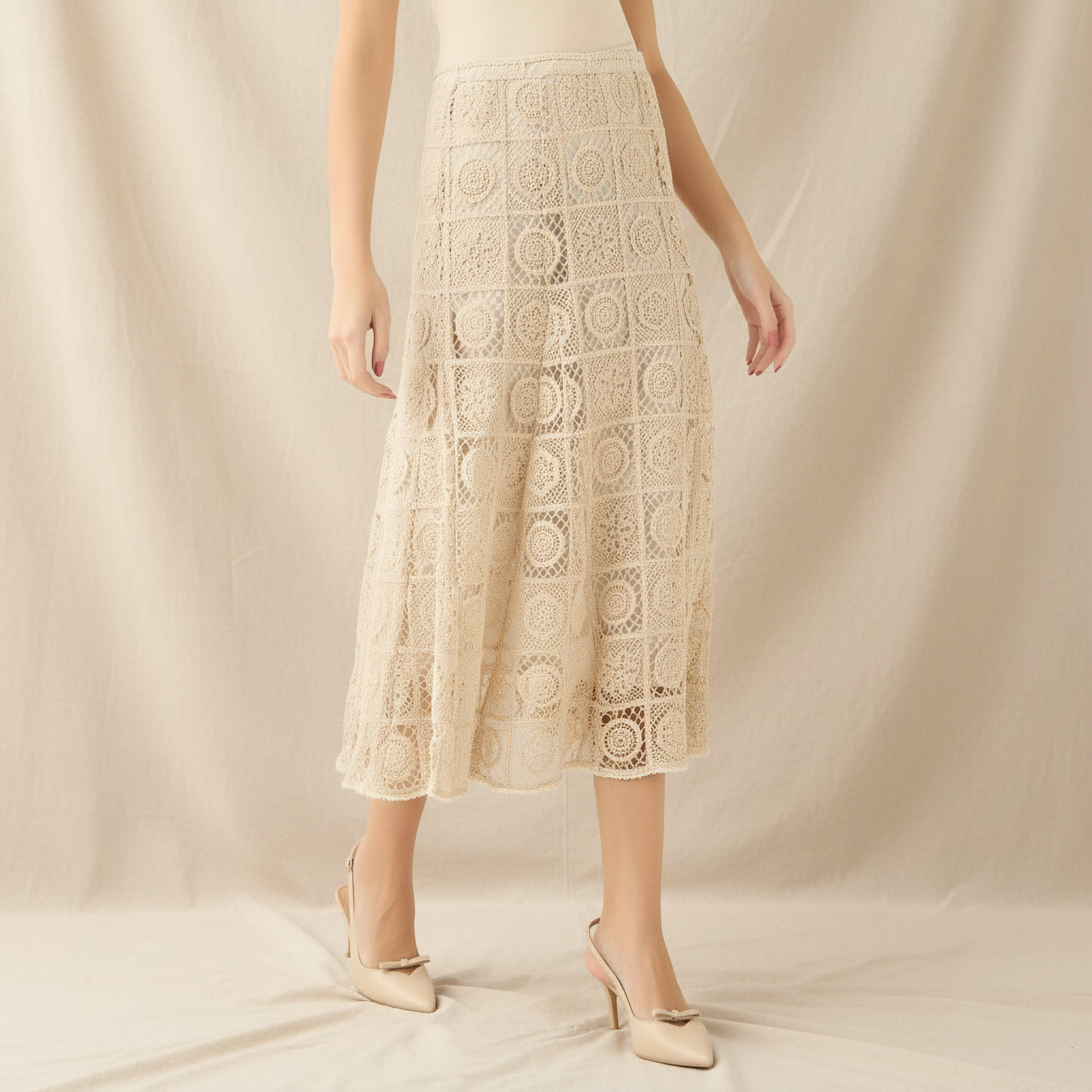 Midi Crochet A-line Skirt-women-clothing-bottoms-skirts-image-1