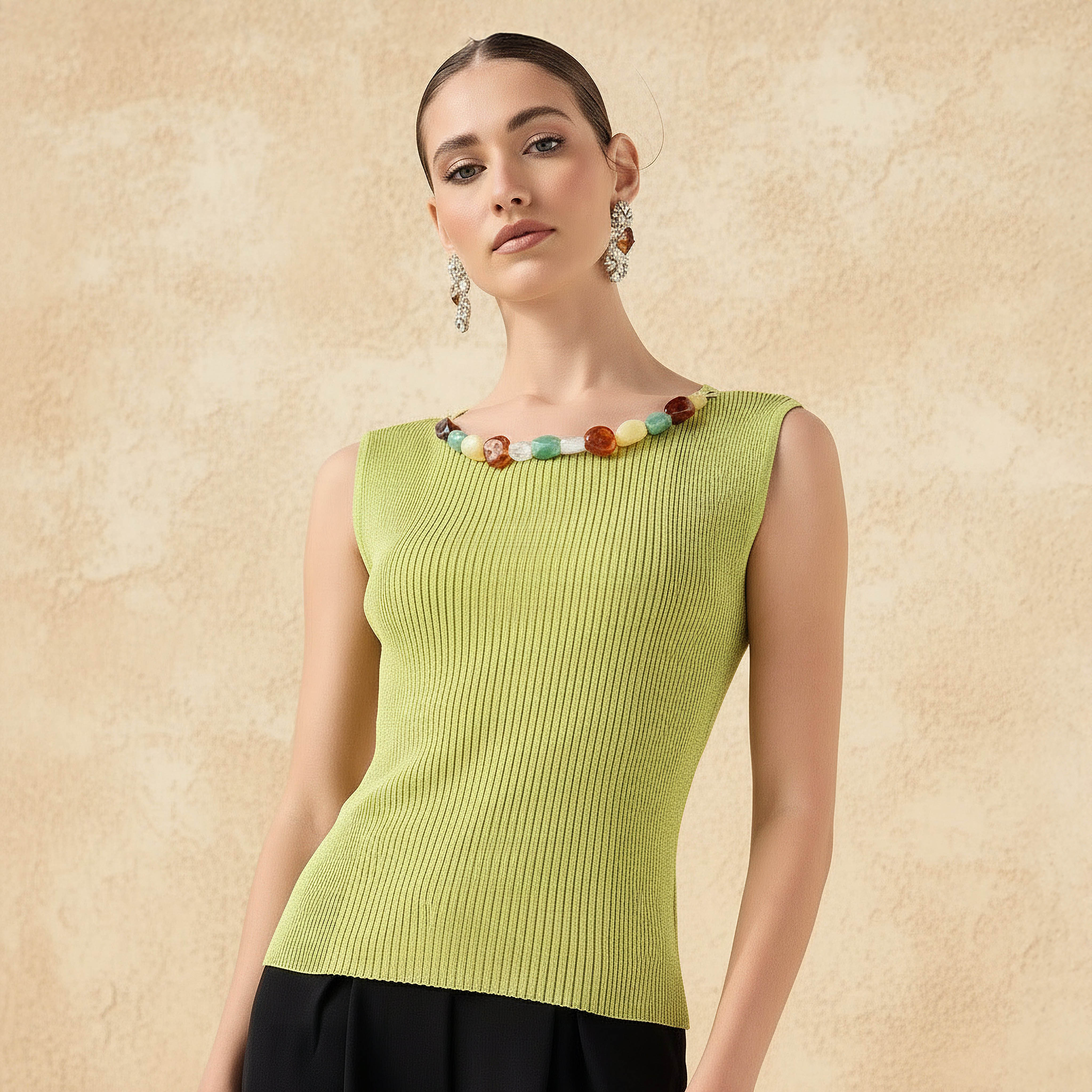 Regular Fit Tank Top with Embellishment-women-clothing-tshirts-image-1