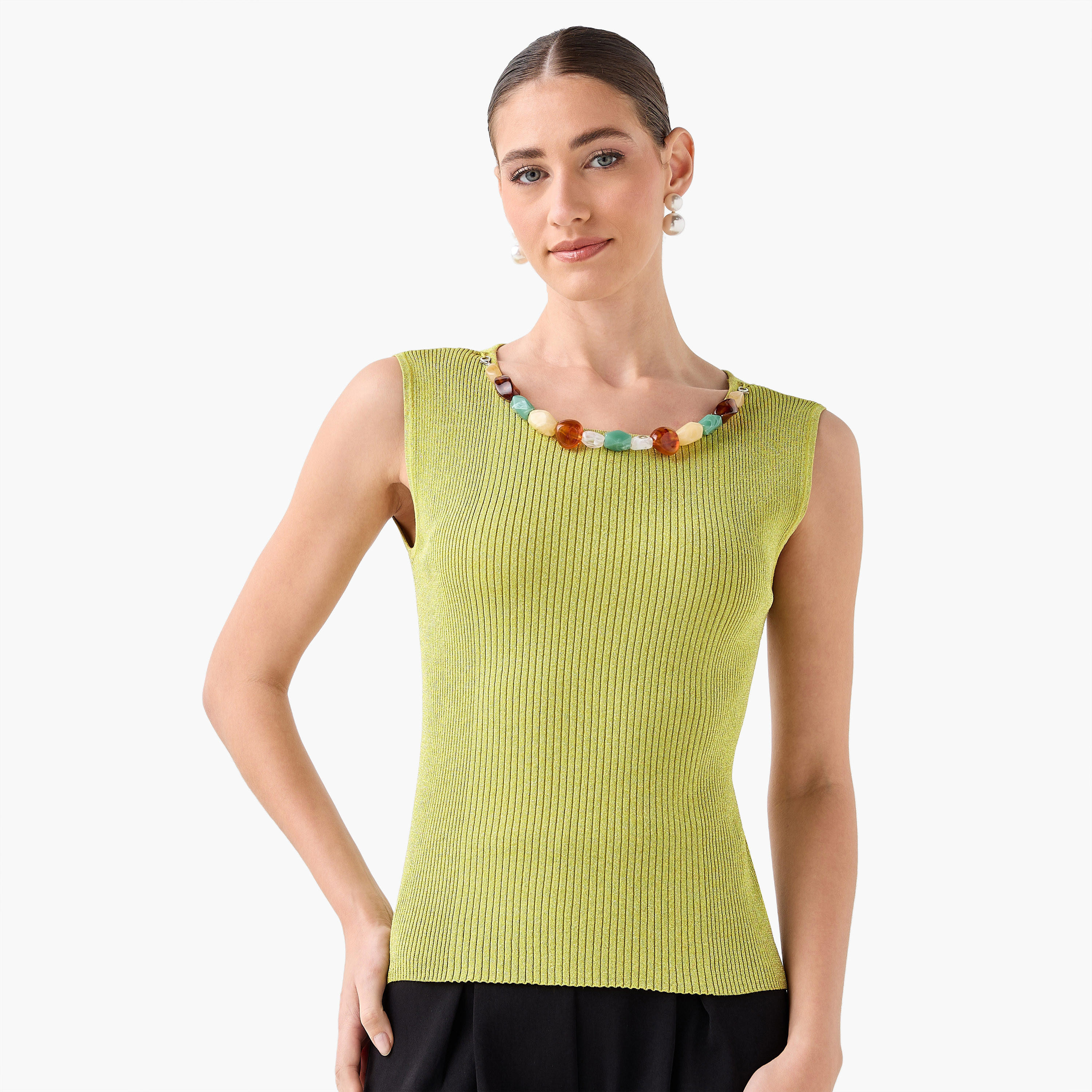 Regular Fit Tank Top with Embellishment-women-clothing-tshirts-image-4