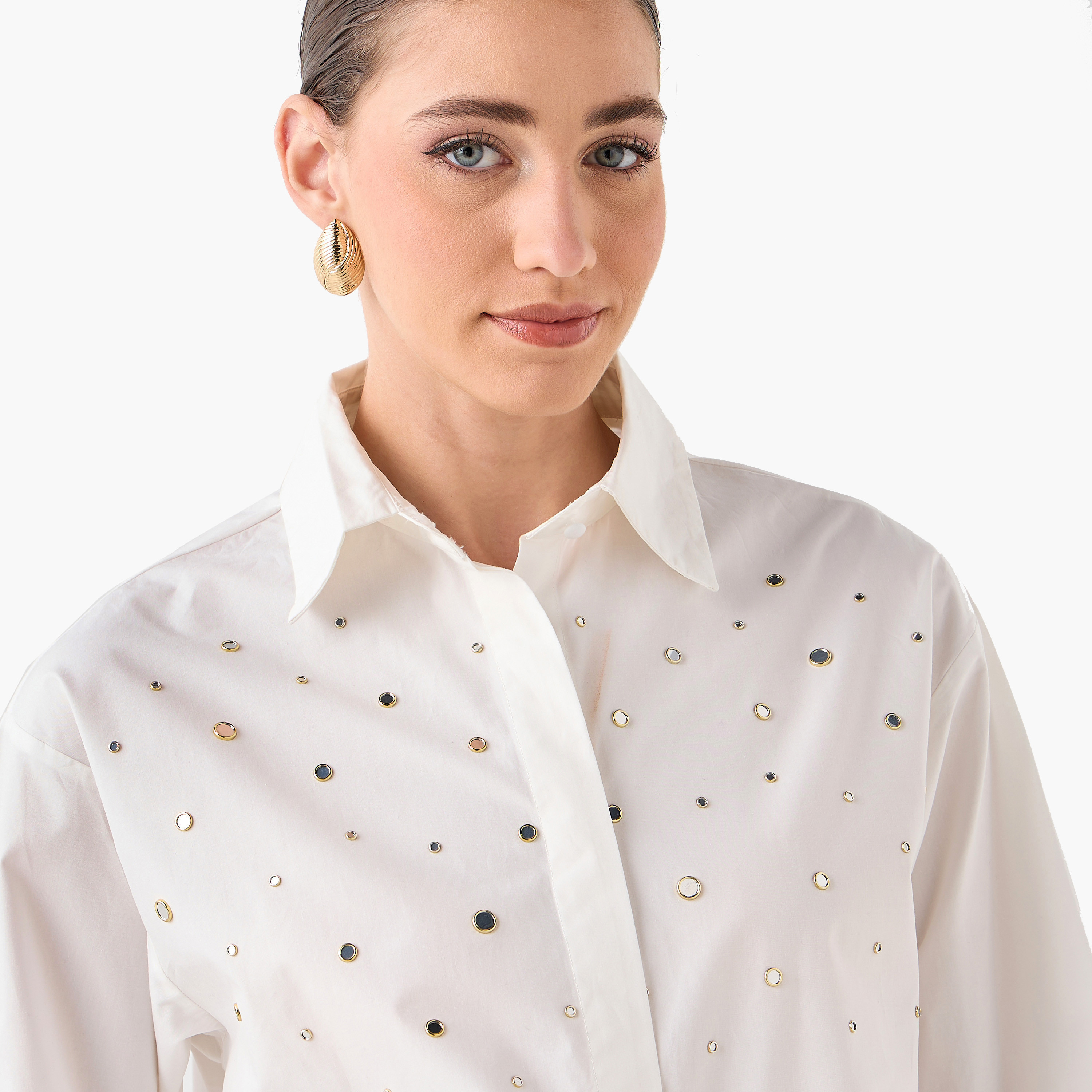 Relaxed Fit Cotton Shirt with Embellishments-women-clothing-shirtsandblouses-shirts-image-8