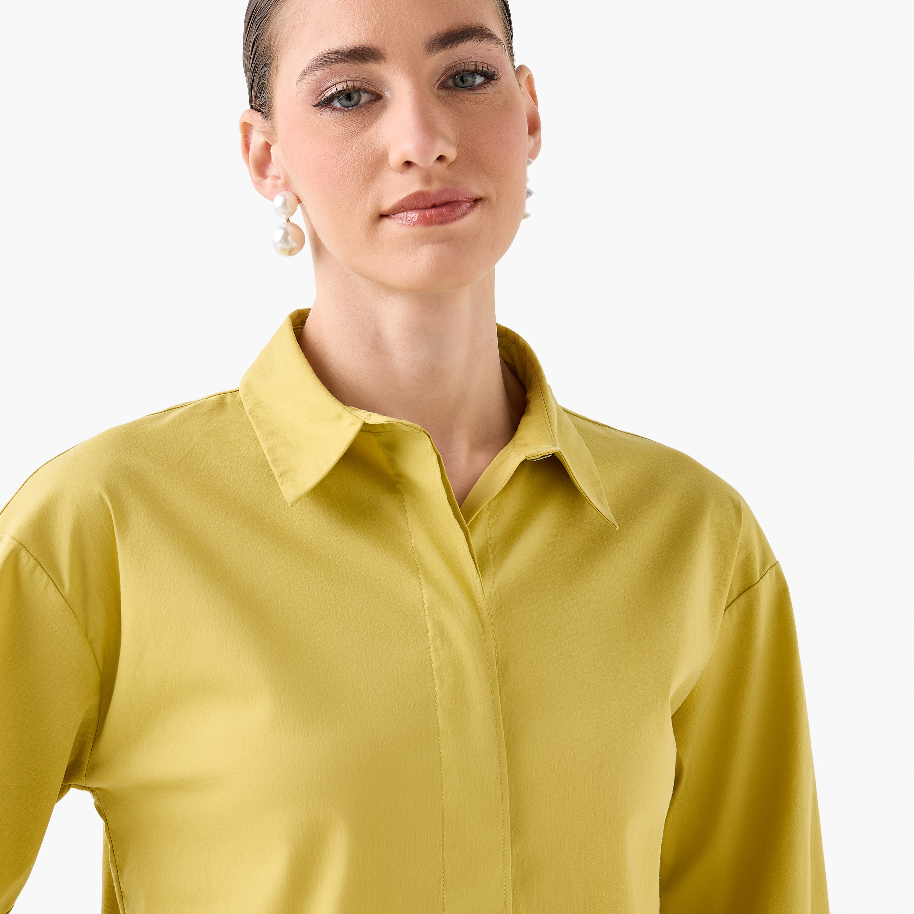 Relaxed Fit Shirt with Concealed Placket-women-clothing-shirtsandblouses-shirts-image-7