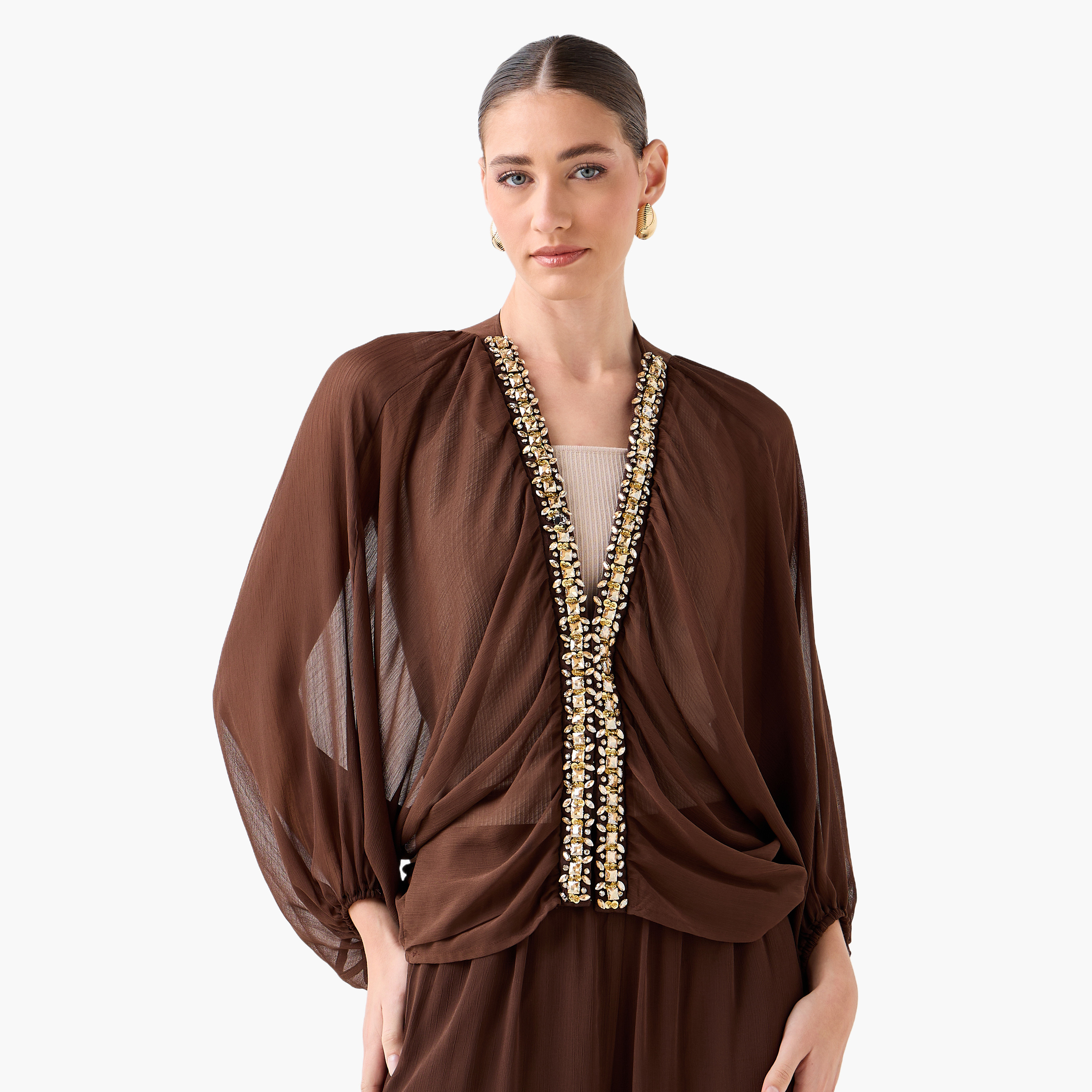 Sheer Top with Embellishments-women-clothing-coordsets-image-4