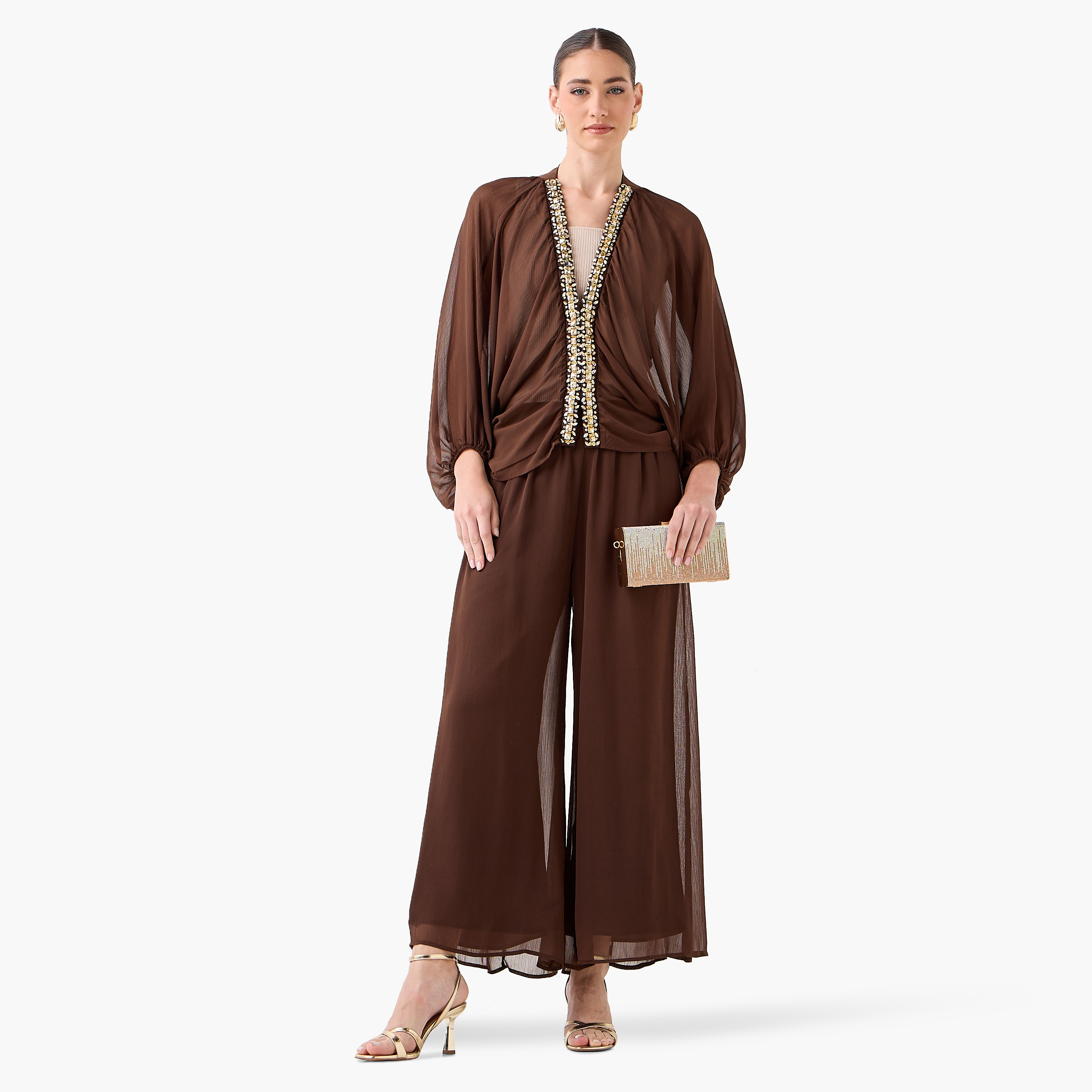 Sheer Wide Leg Pants-women-clothing-coordsets-image-4