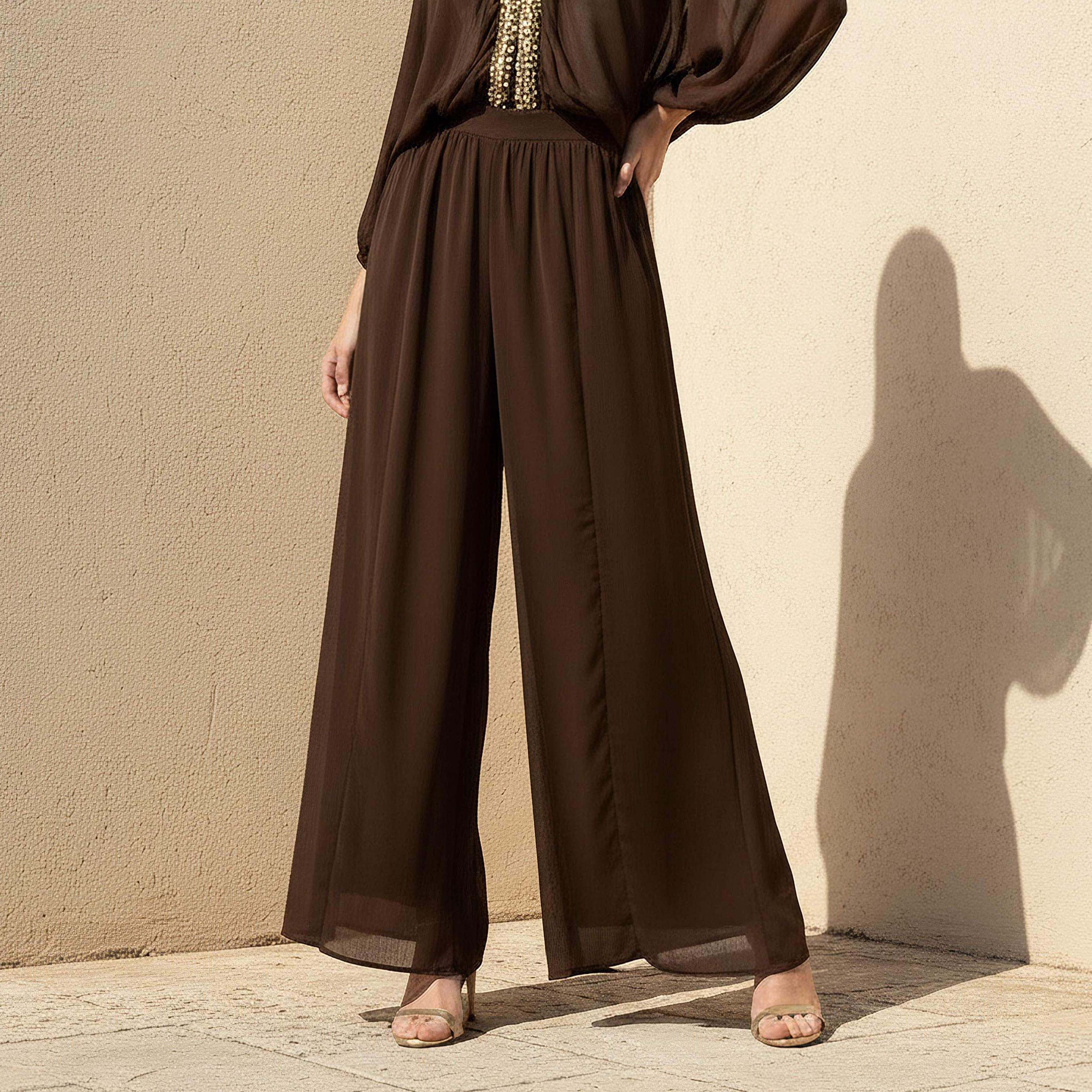 Sheer Wide Leg Pants-women-clothing-coordsets-image-1