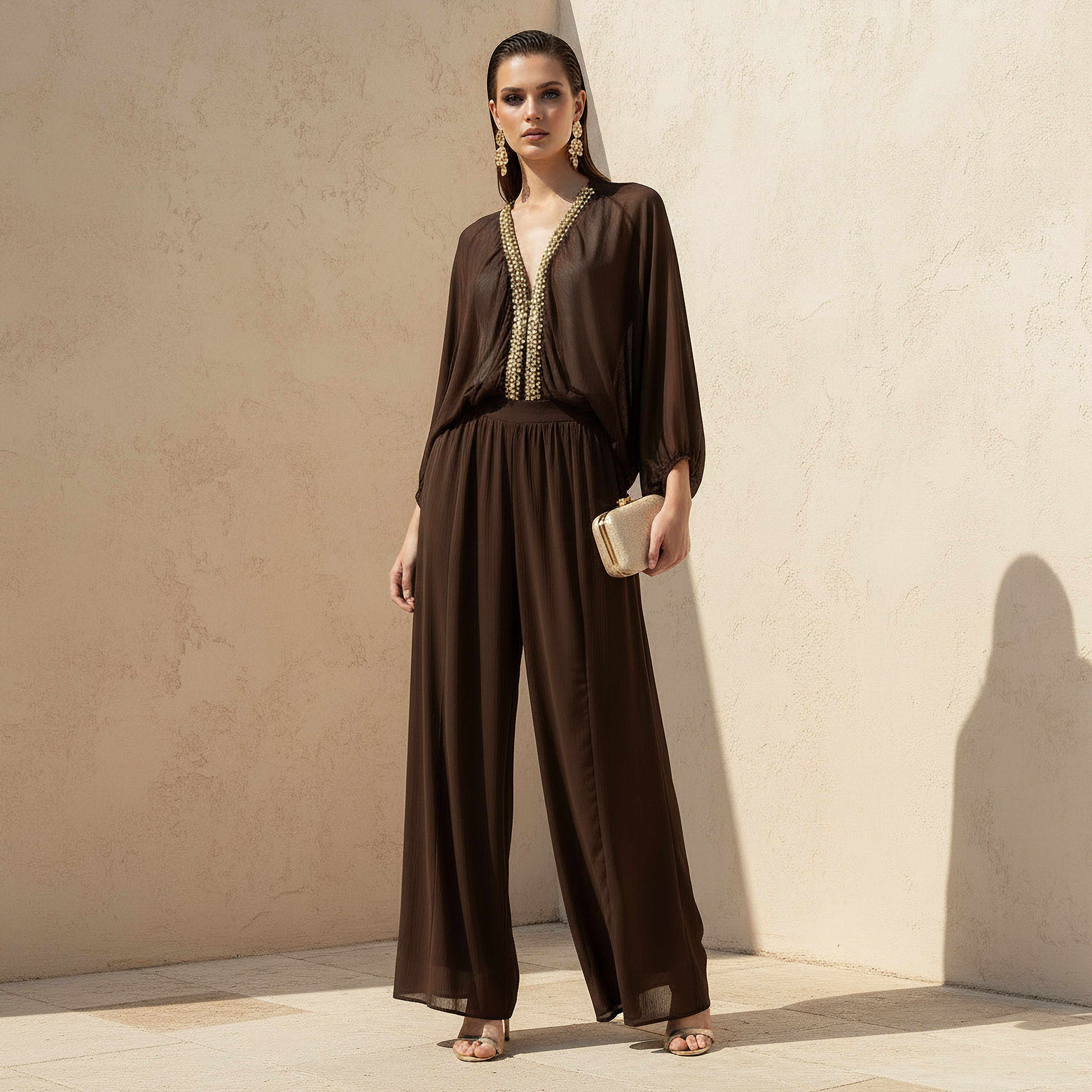 Sheer Wide Leg Pants-women-clothing-coordsets-image-2
