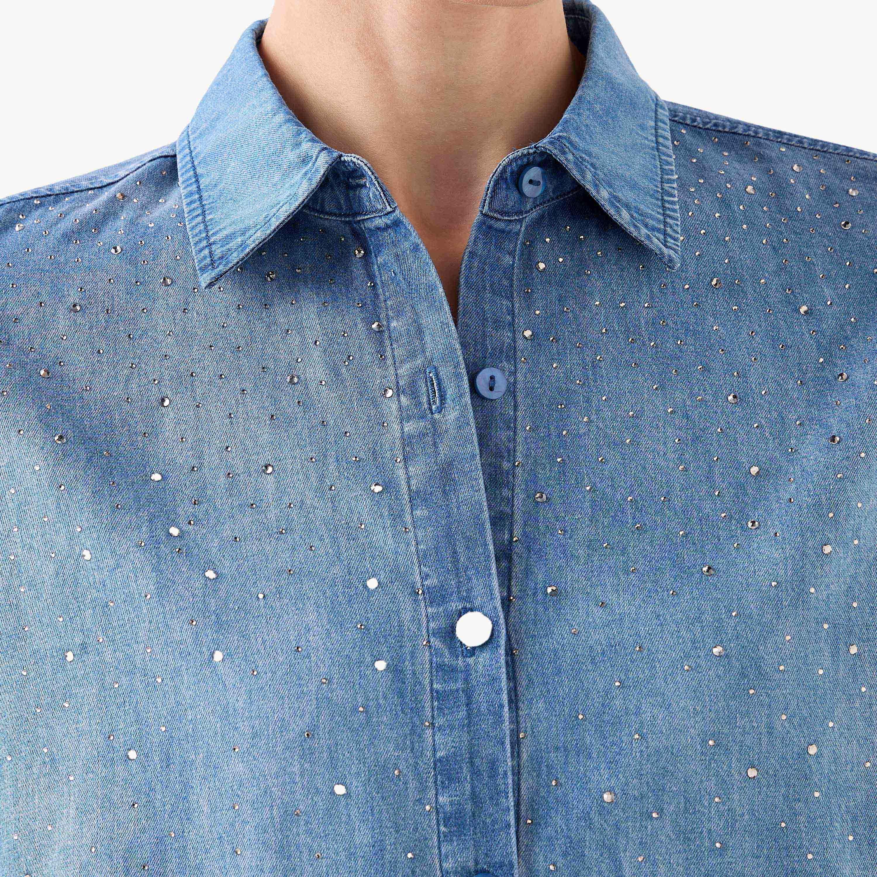 Relaxed Fit Cotton Shirt with Embellishment-women-clothing-shirtsandblouses-shirts-image-2