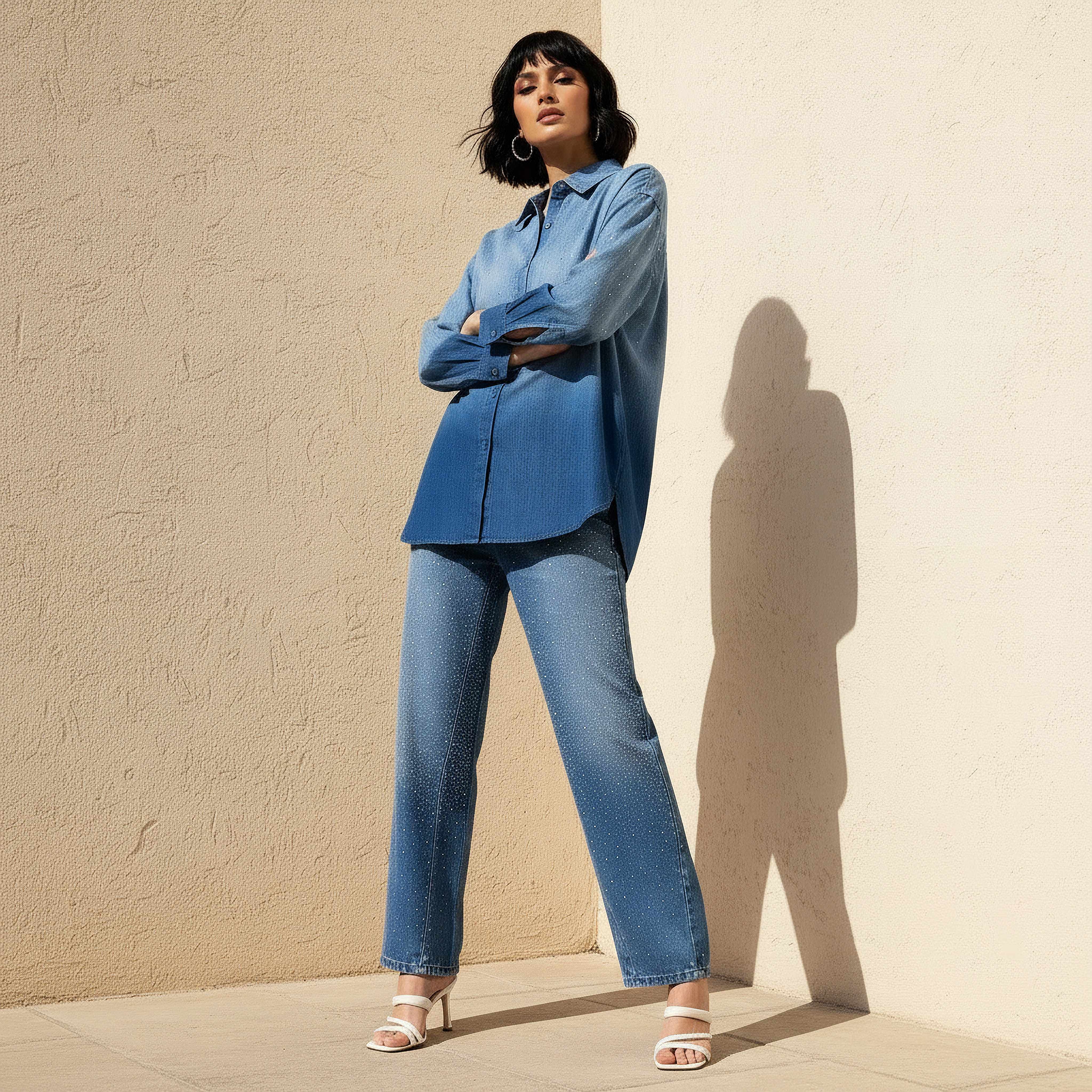 Relaxed Fit Cotton Shirt with Embellishment-women-clothing-shirtsandblouses-shirts-image-3