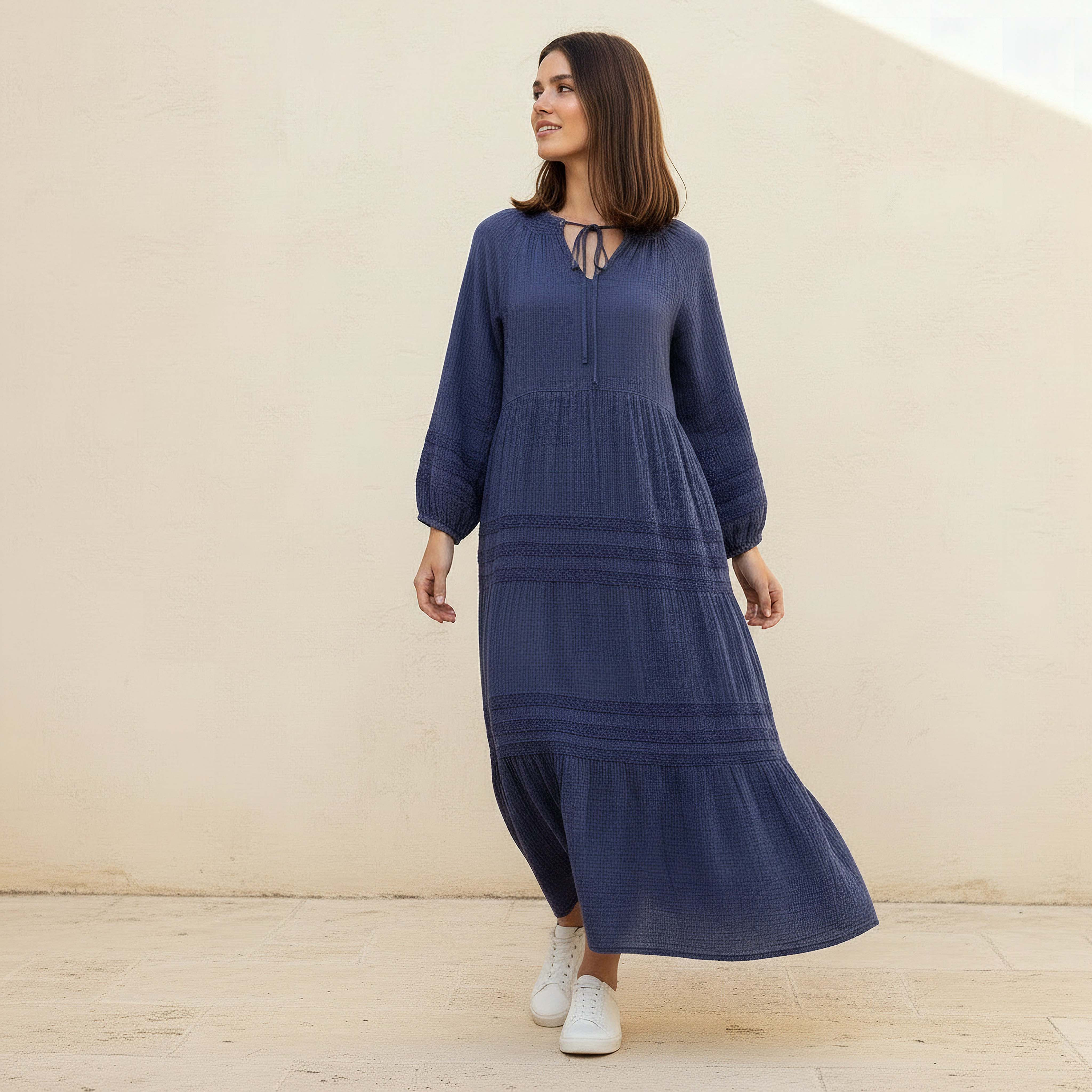 Tiered Maxi Dress with Crochet Embroidery-women-clothing-dresses-image-1