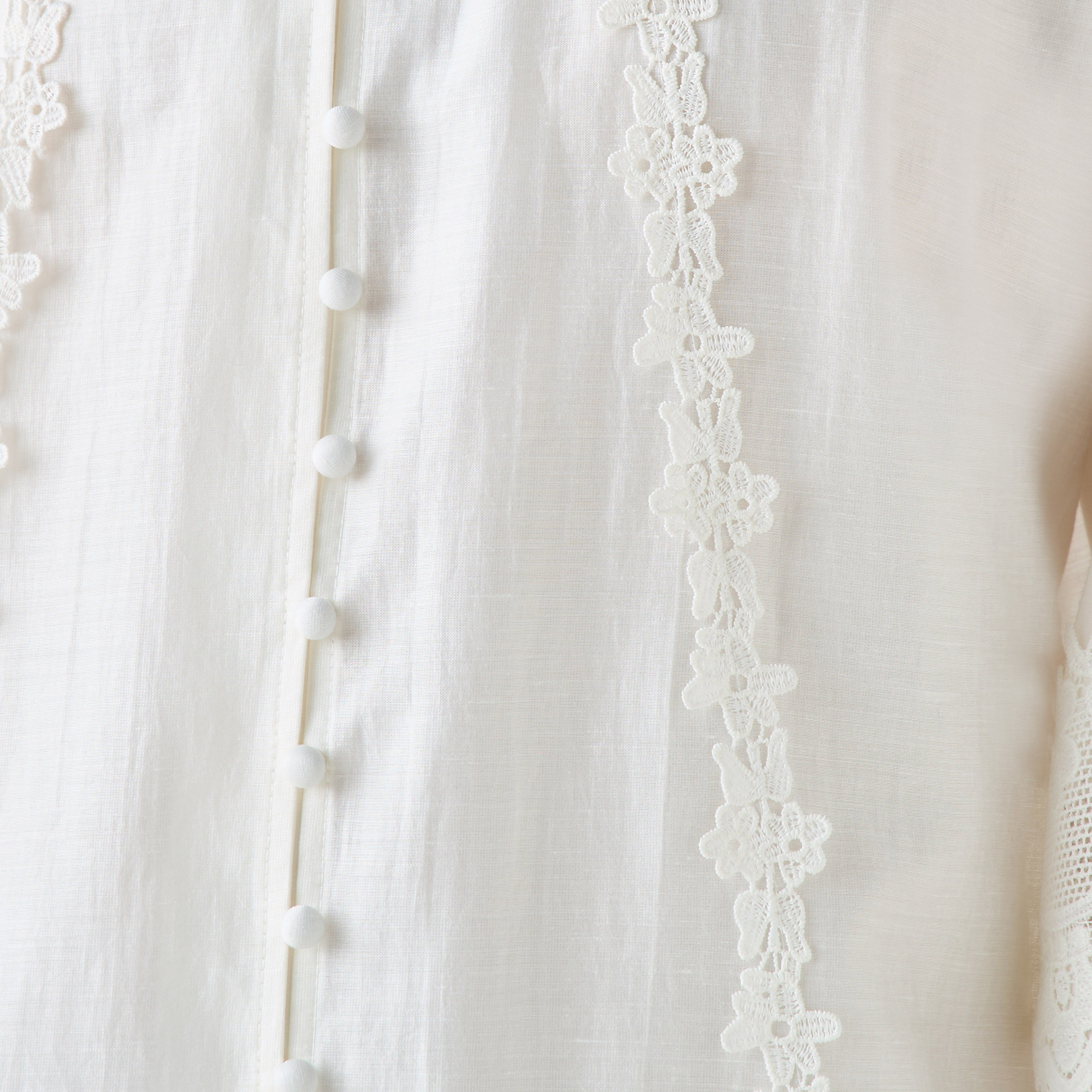 Lace Trim A-line Women Dress with Volume Sleeves-women-clothing-dresses-image-2