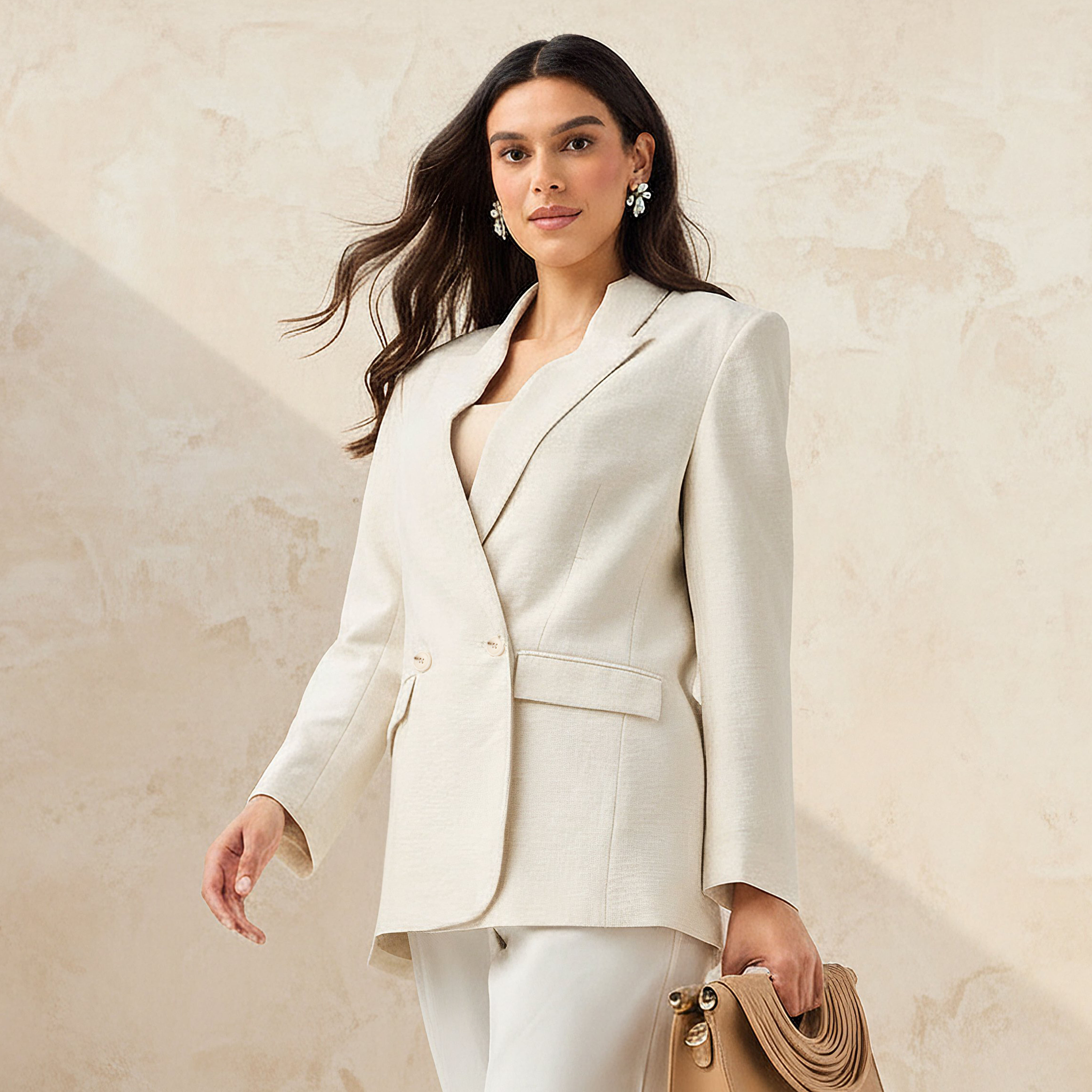 بليزر مزيج الكتان بقصة عادية وياقة مطوية-women-clothing-coatsandjackets-blazers-image-6