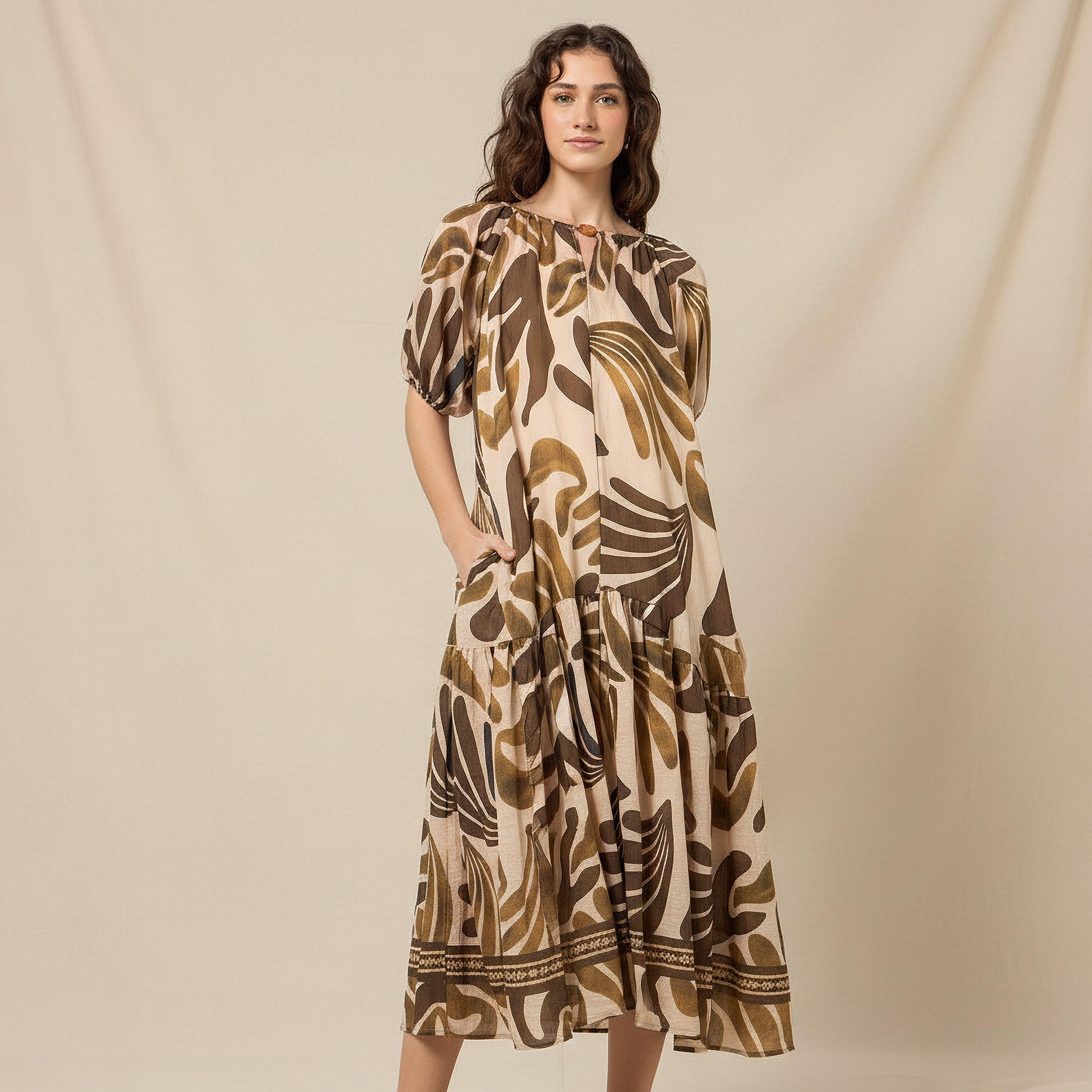 Tiered Women Dress with Print-women-clothing-dresses-image-1
