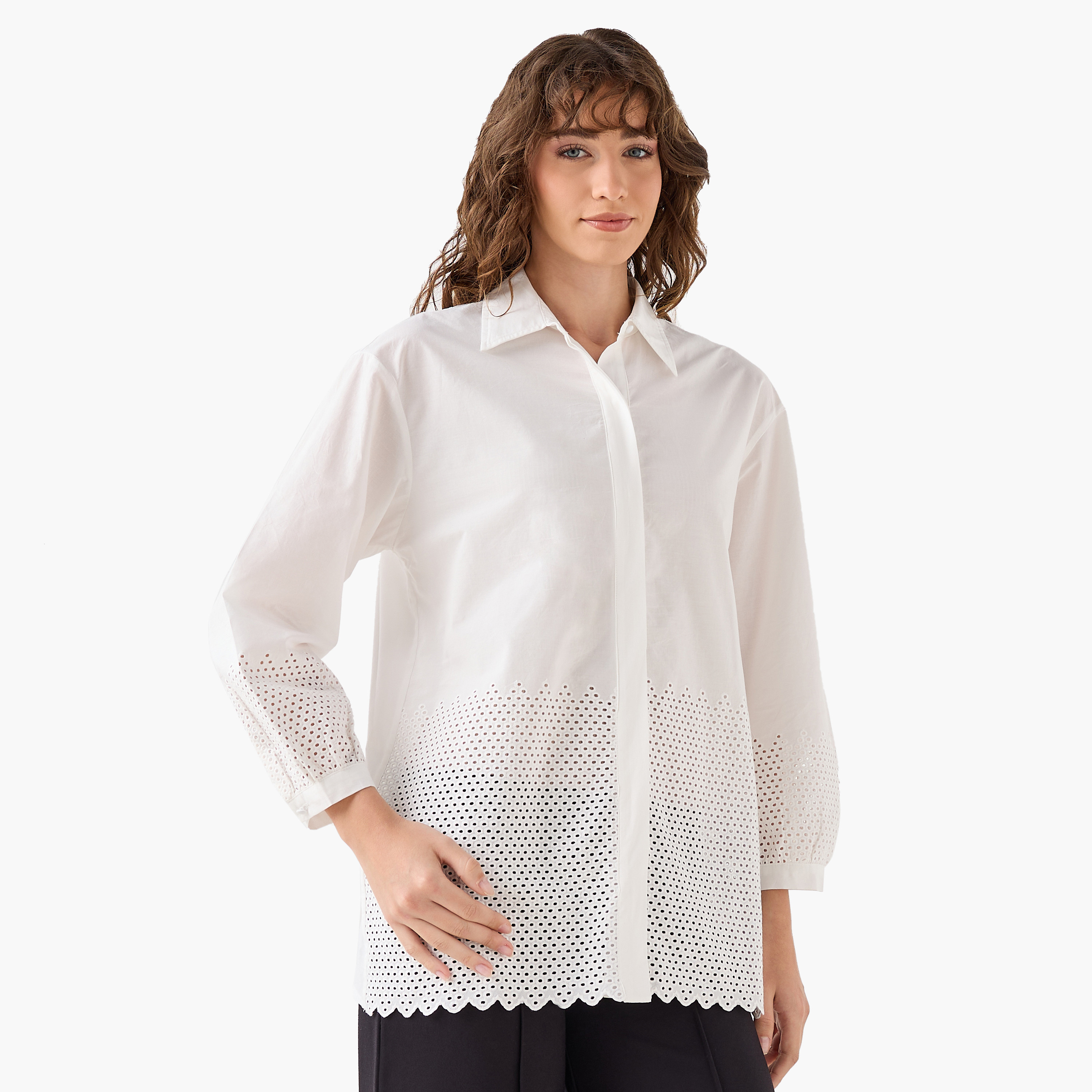 Cotton Shirt with Cutwork Design-women-clothing-shirtsandblouses-shirts-image-2