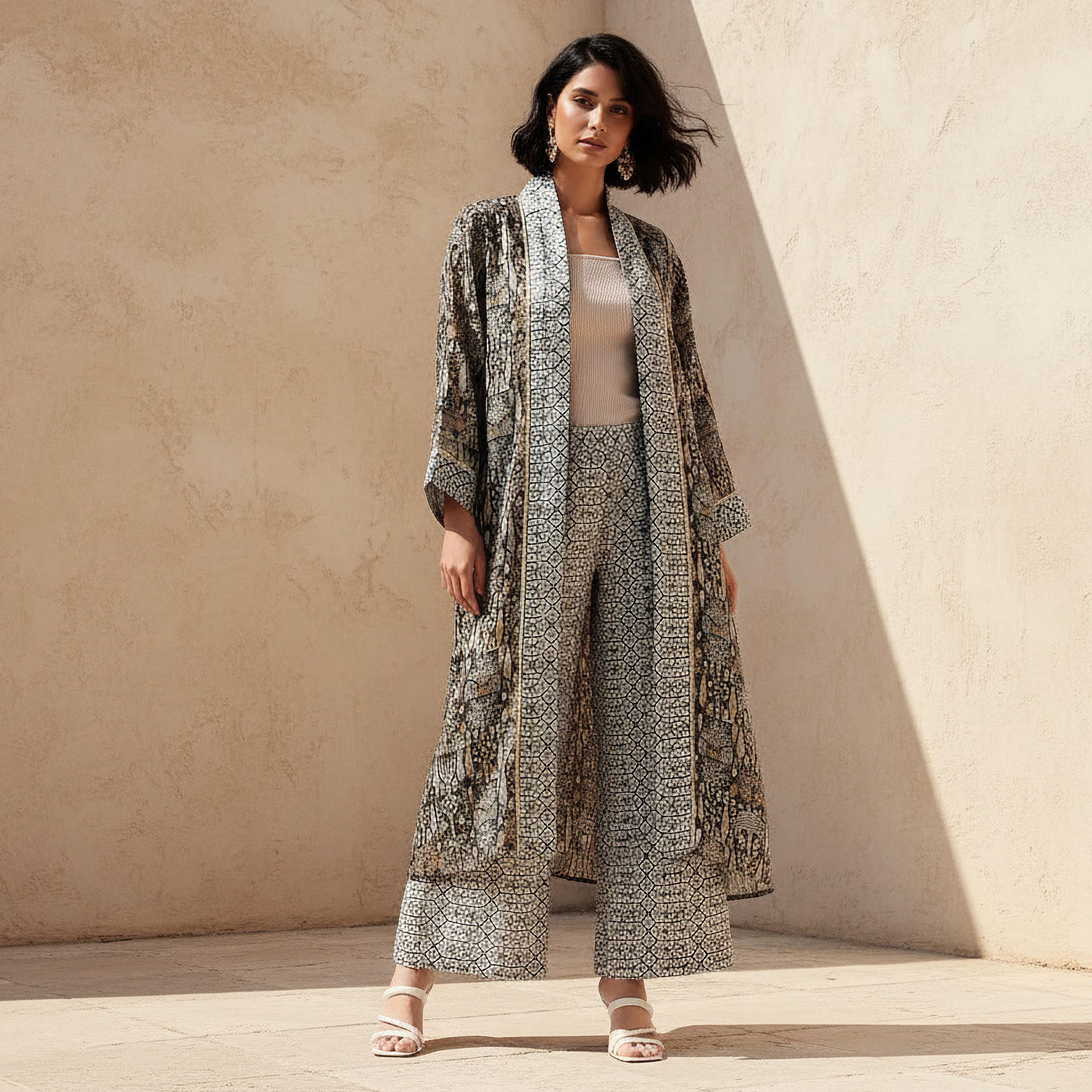 Relaxed Fit Printed Open Front Shrug-women-clothing-coordsets-image-1