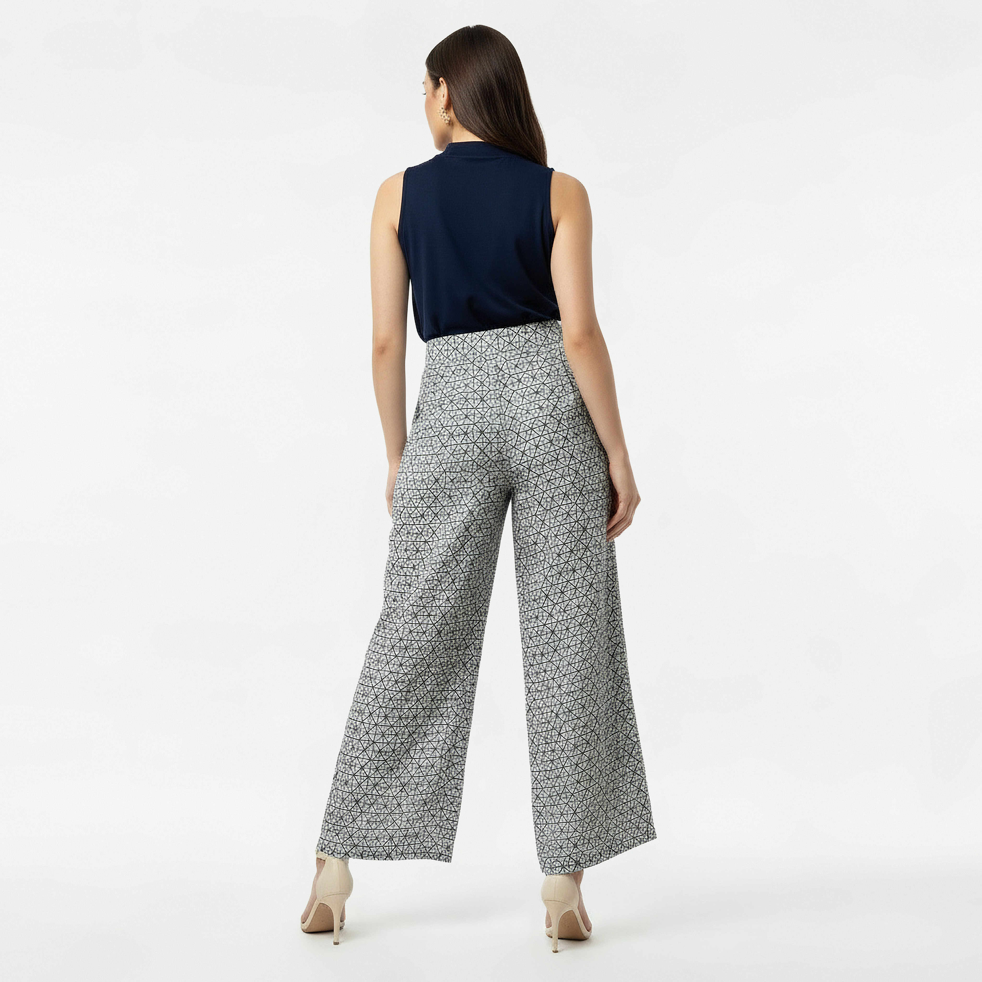 Semi-Elasticated Waist Printed Wide Leg Pants-women-clothing-coordsets-image-3