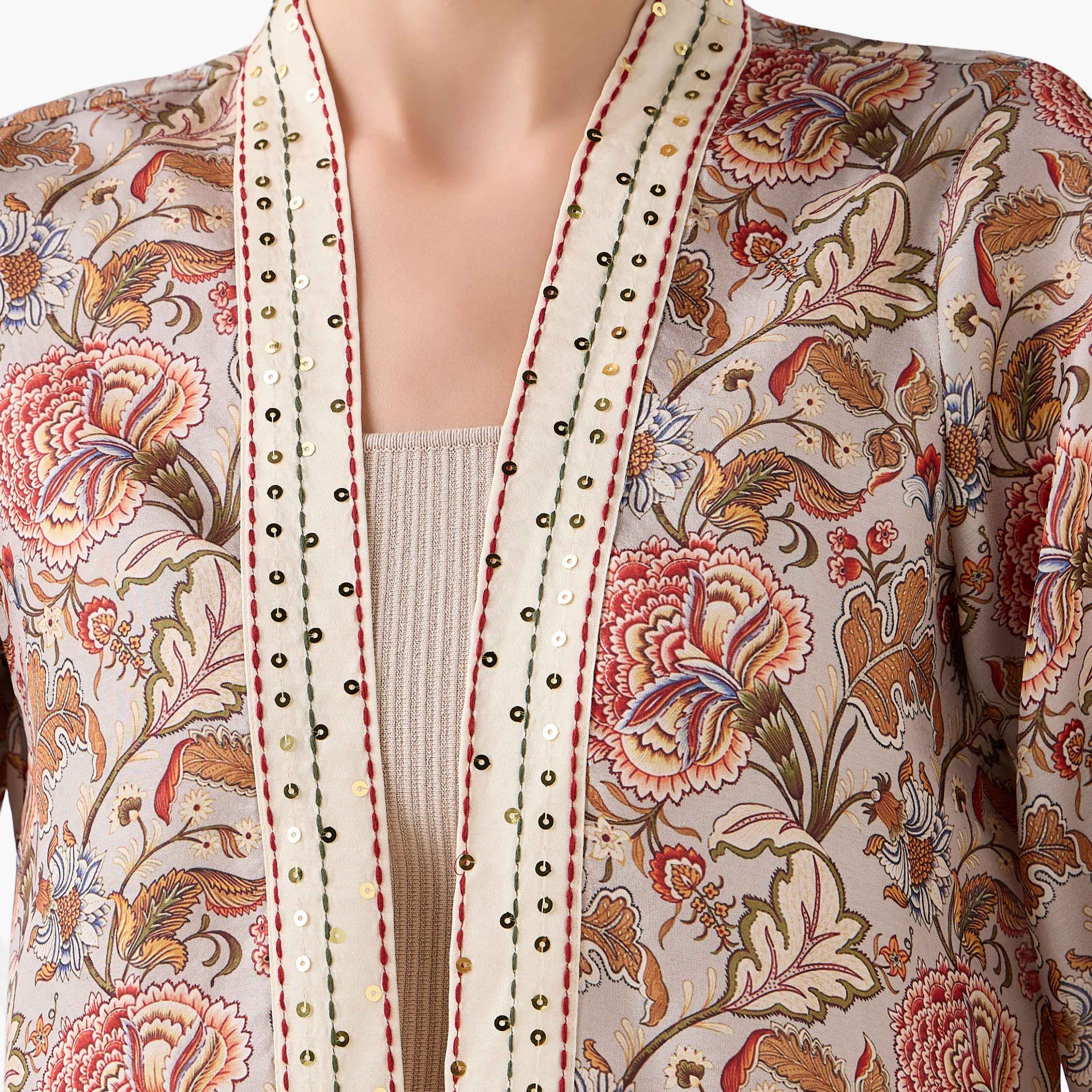 Relaxed Fit Printed Open Front Shrug-women-clothing-coordsets-image-2