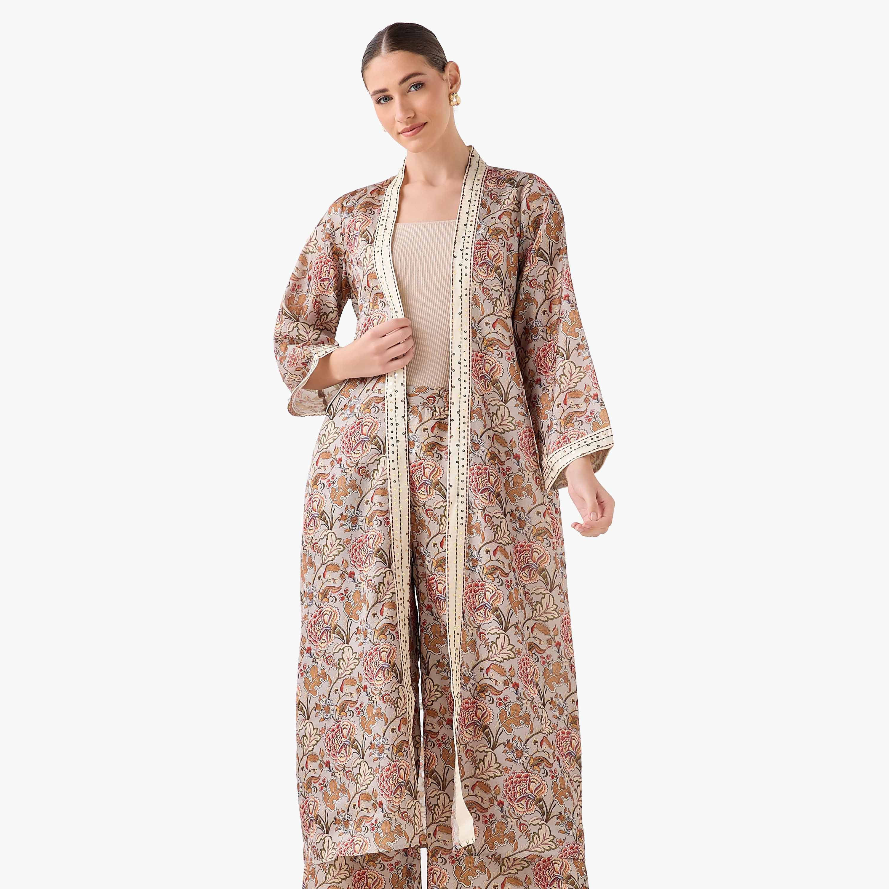 Relaxed Fit Printed Open Front Shrug-women-clothing-coordsets-image-5