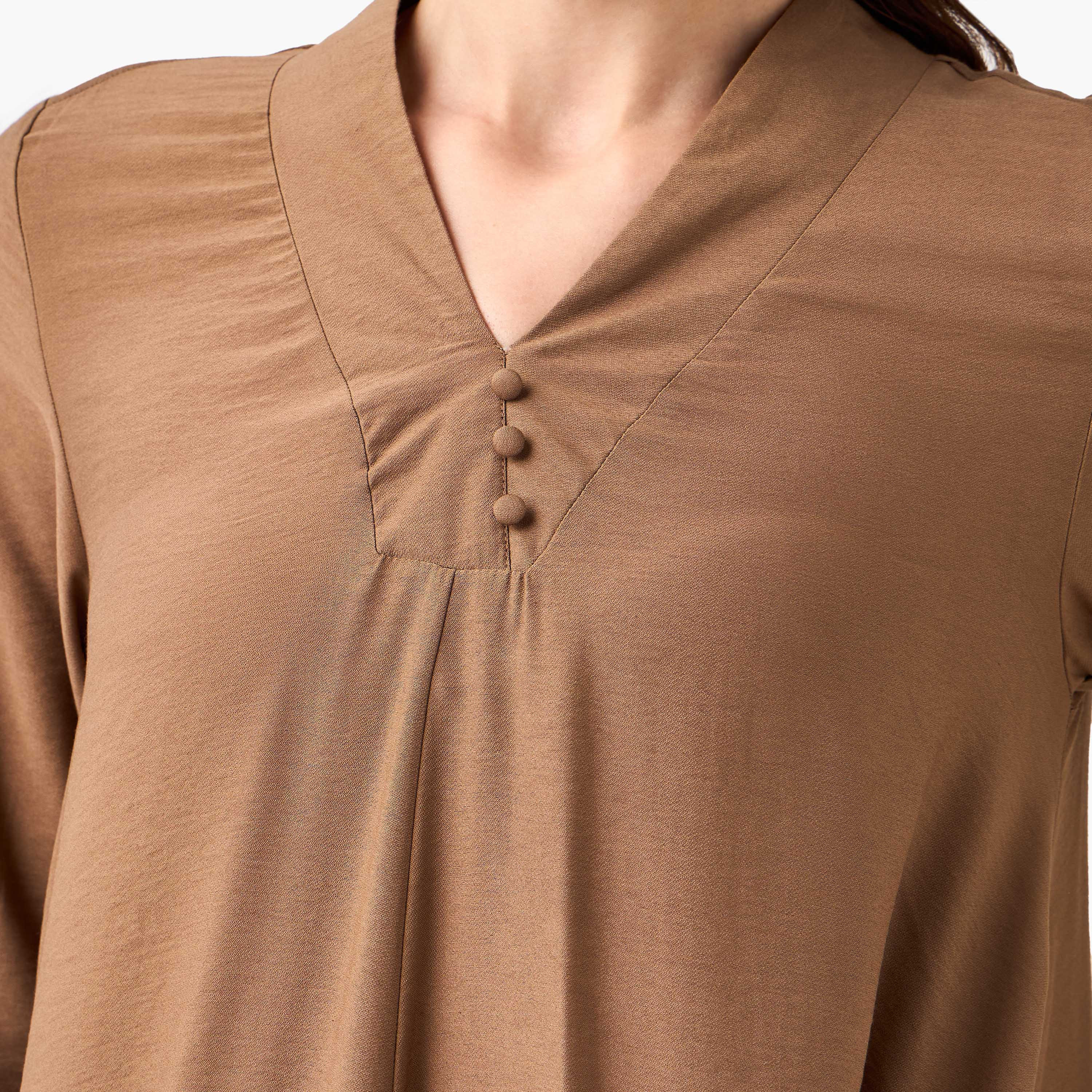 A-line Midi Dress with V-neck-women-clothing-dresses-image-4