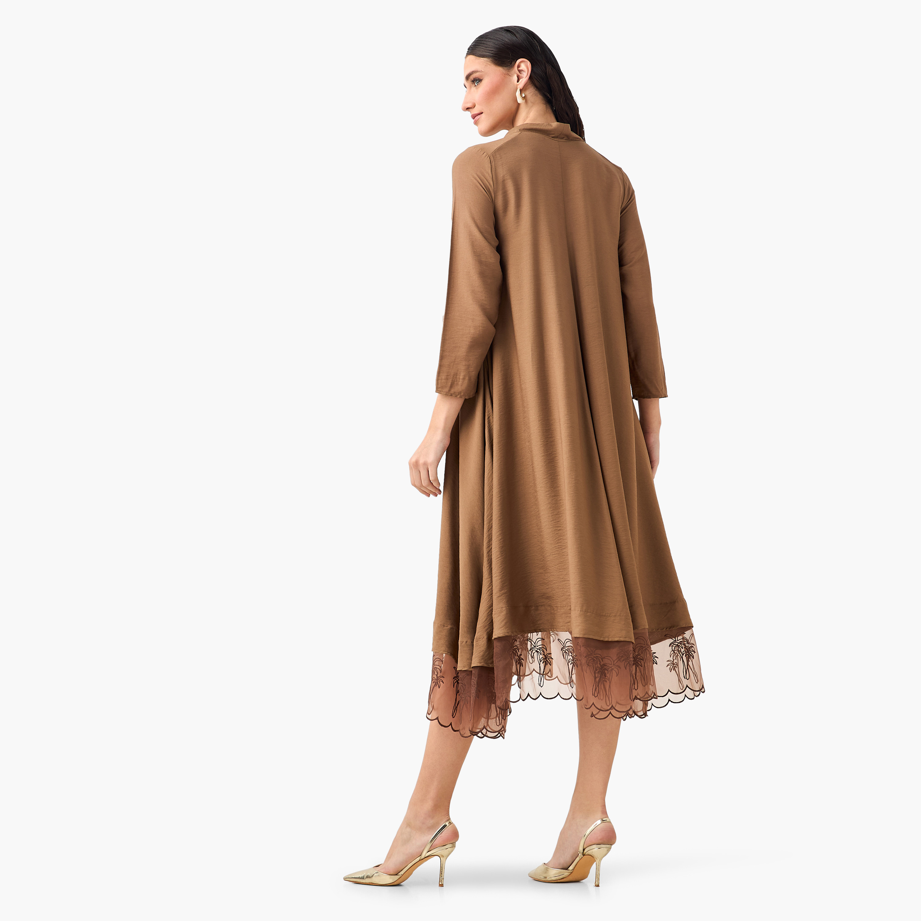 A-line Midi Dress with V-neck-women-clothing-dresses-image-6