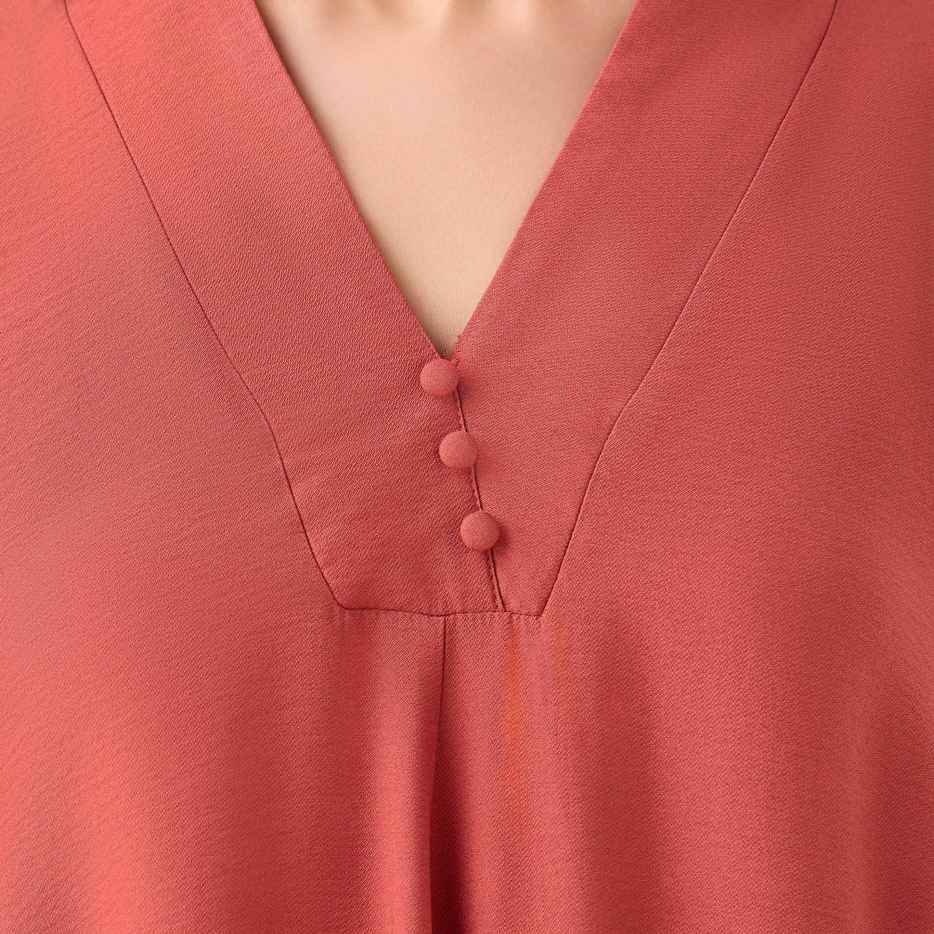 A-line Midi Dress with V-neck-women-clothing-dresses-image-2