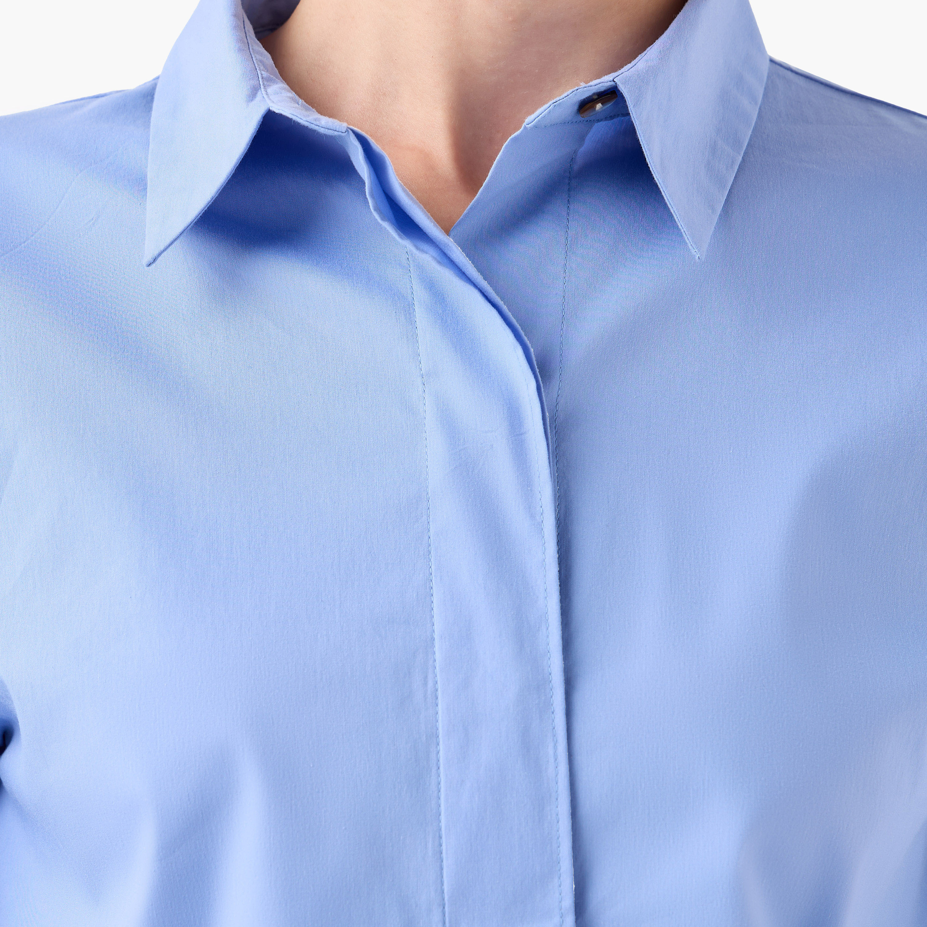 Relaxed Fit Shirt with Concealed Placket-women-clothing-shirtsandblouses-shirts-image-2