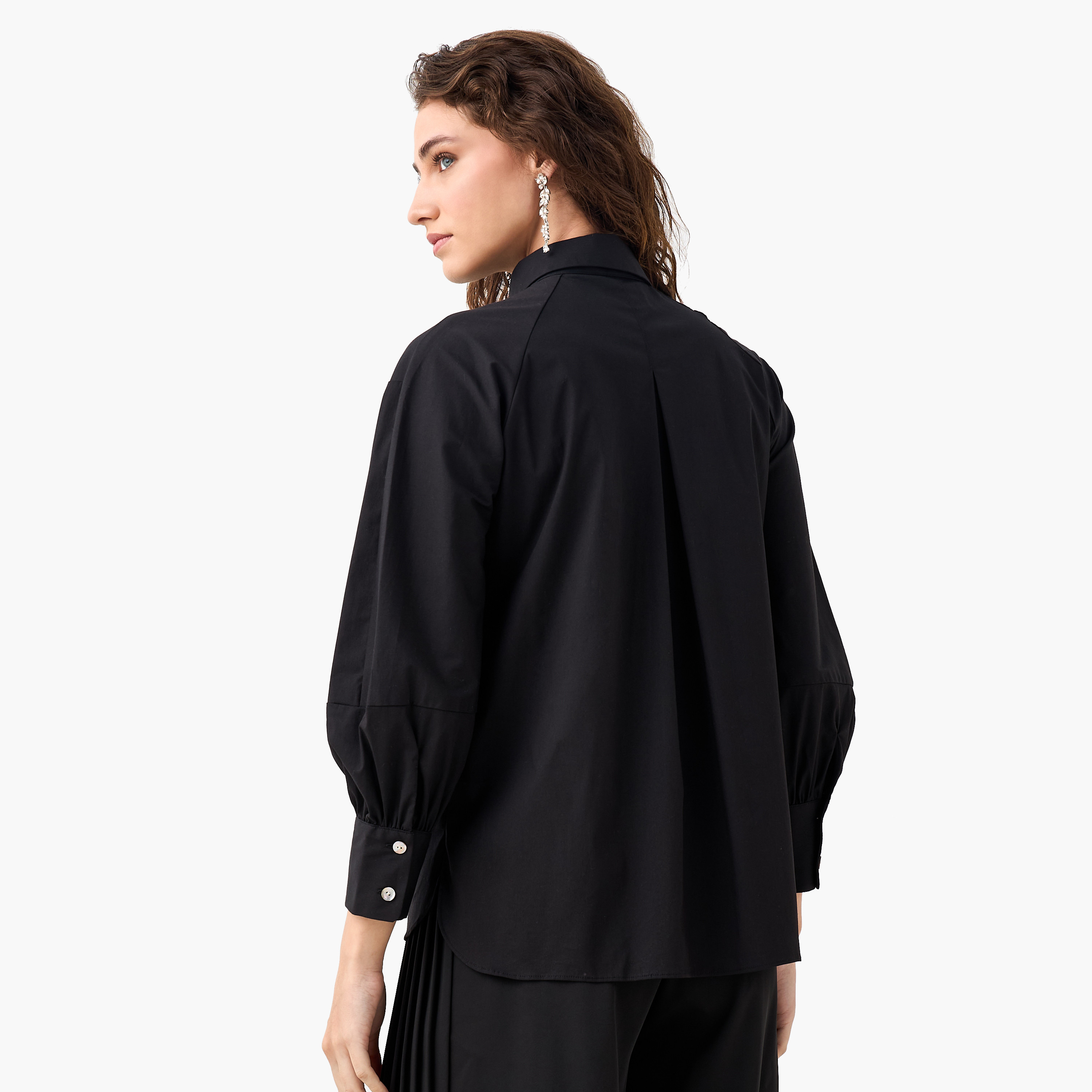 Relaxed Fit Shirt with Concealed Placket-women-clothing-shirtsandblouses-shirts-image-6