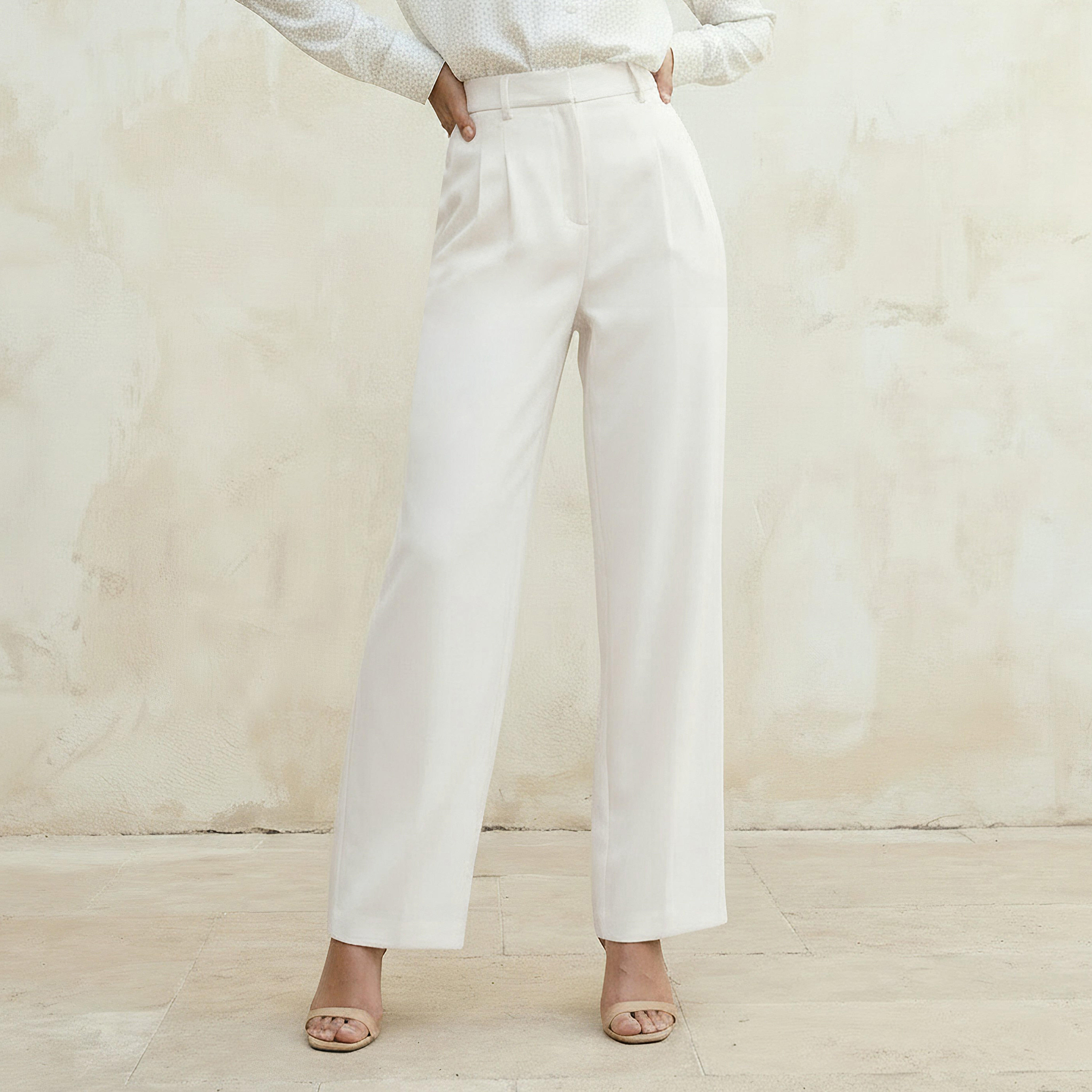 Regular Fit Pleated Formal Trousers-women-clothing-bottoms-trousers-image-1