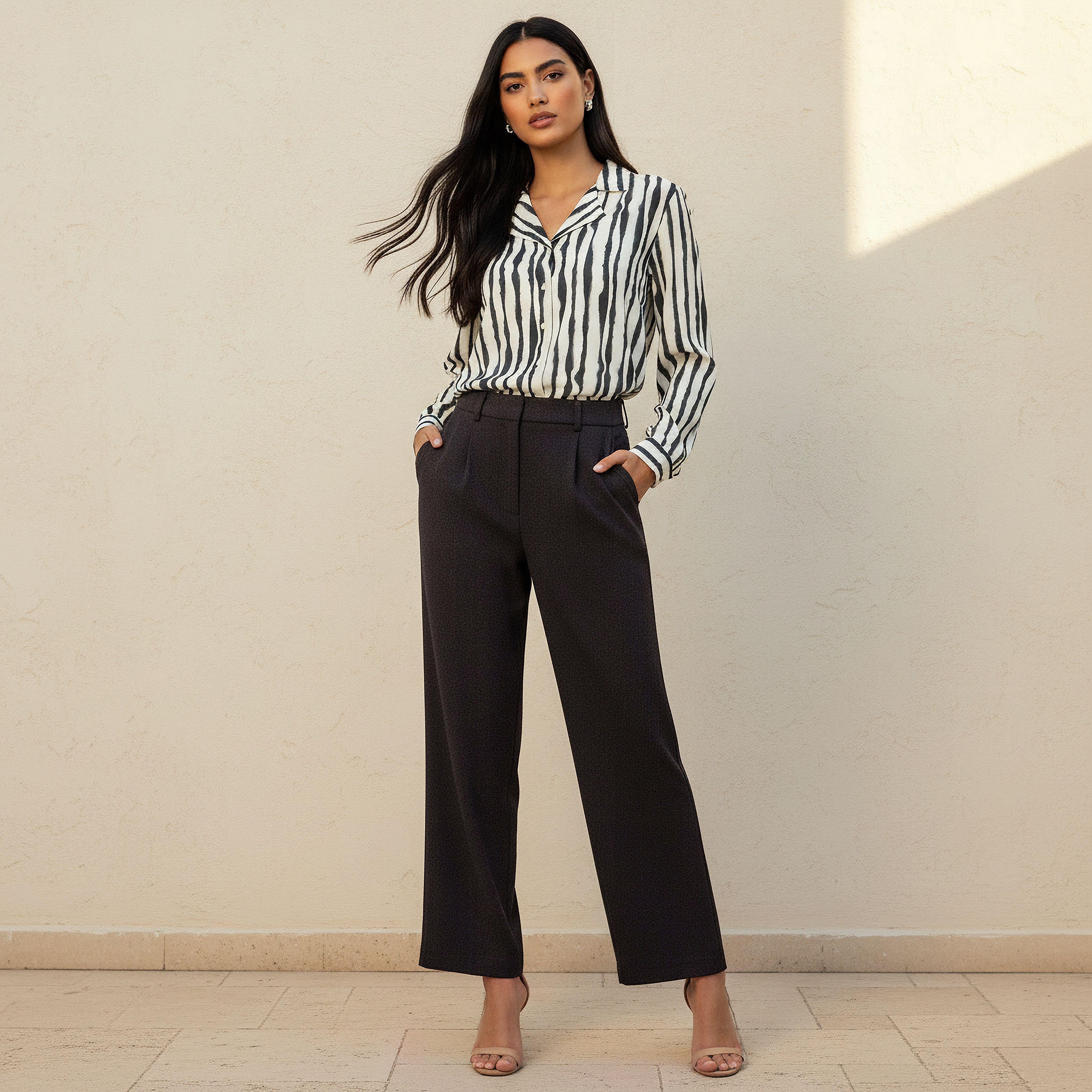 Regular Fit Pleated Formal Trousers-women-clothing-bottoms-trousers-image-3
