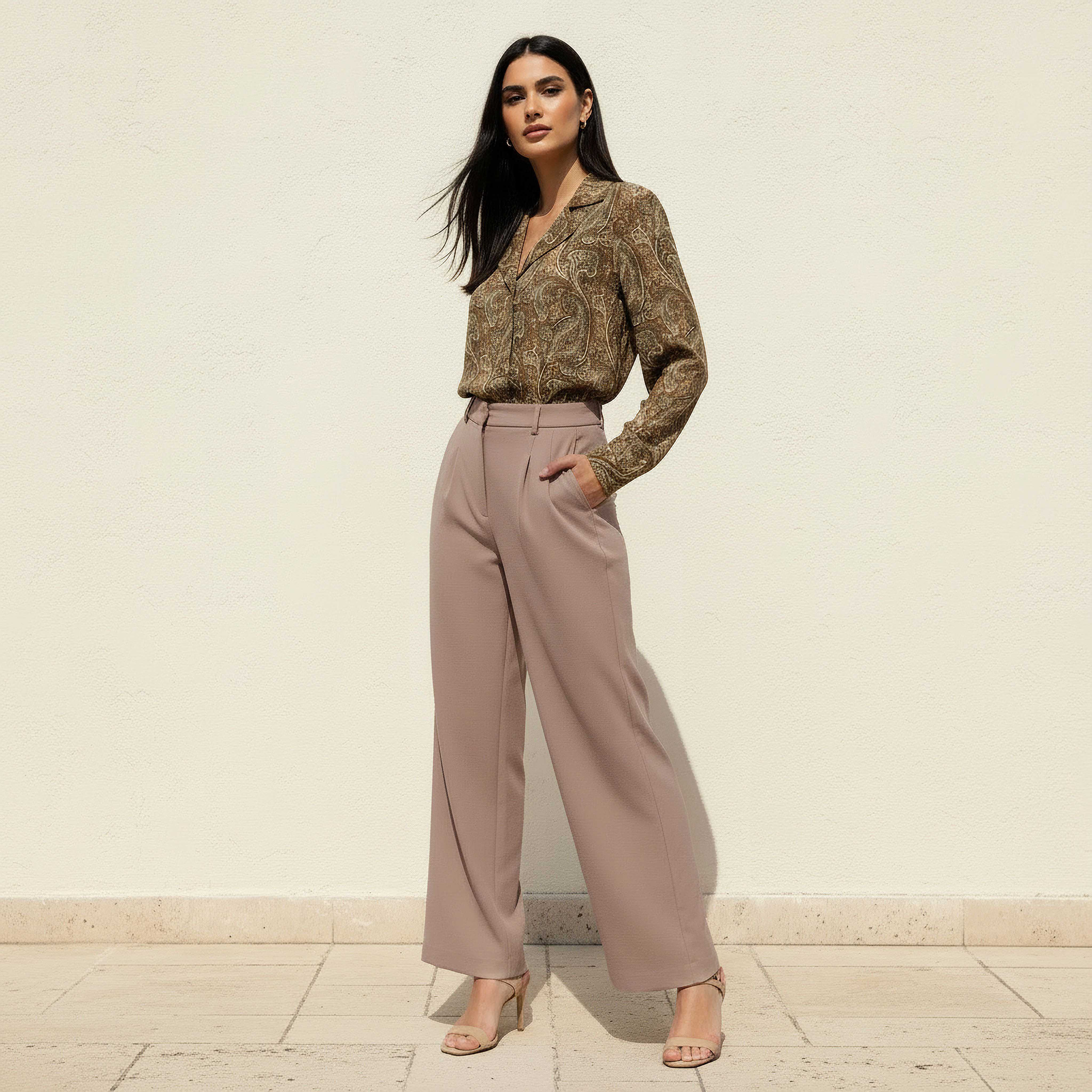Regular Fit Pleated Formal Trousers-women-clothing-bottoms-trousers-image-3