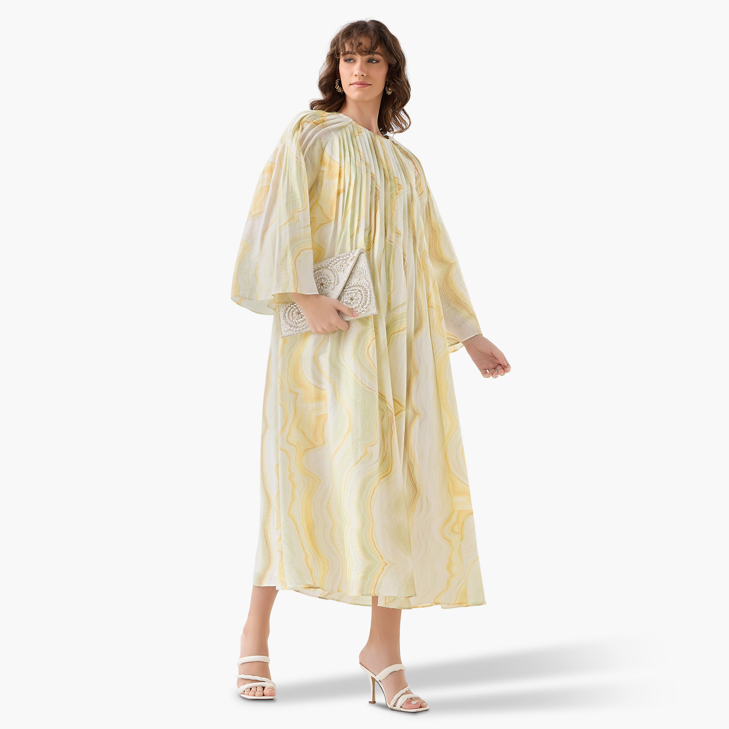 A-line Midi Dress with Pintuck Detail-women-clothing-dresses-image-3