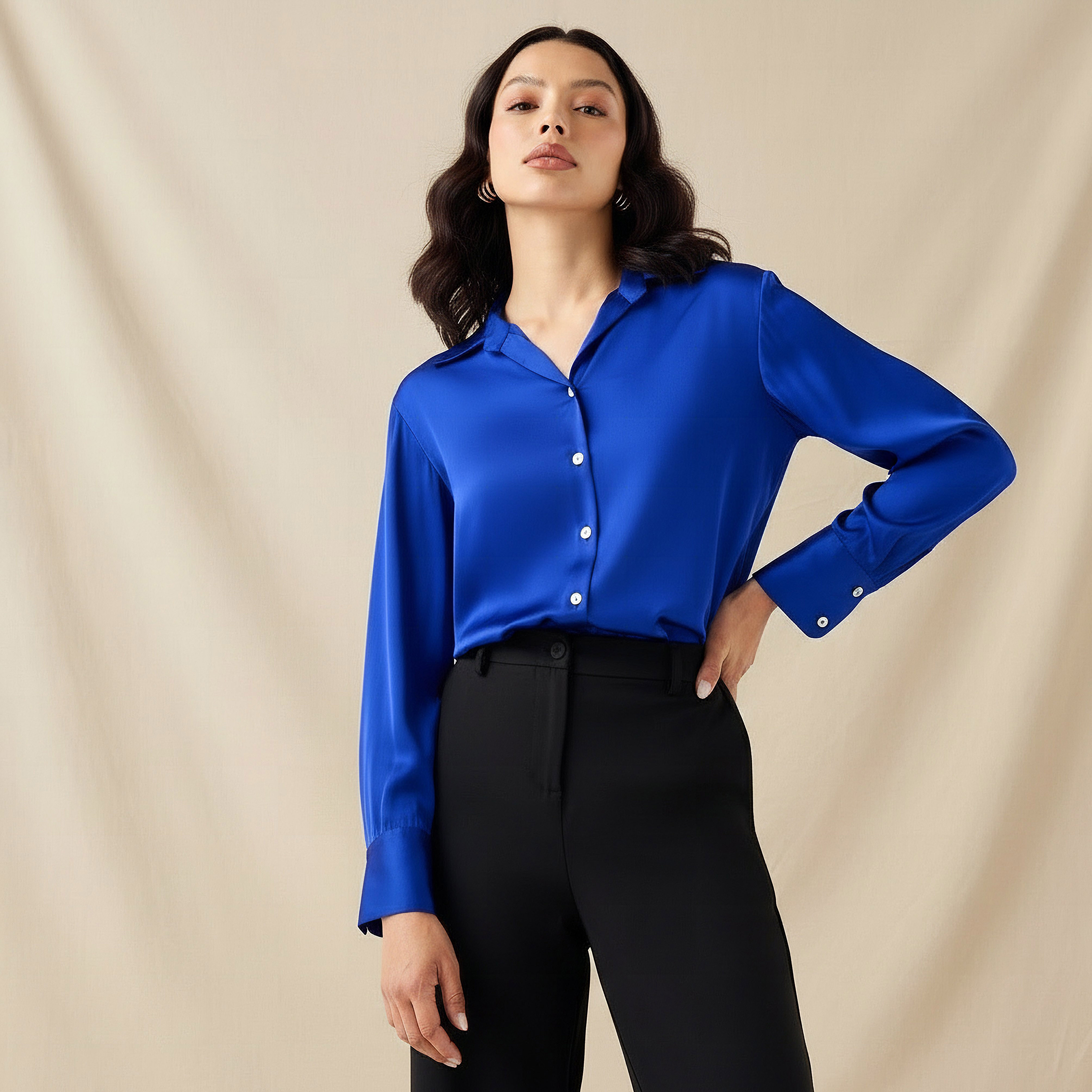 Regular Fit Polyester Shirt with Long Sleeves-women-clothing-shirtsandblouses-shirts-image-1