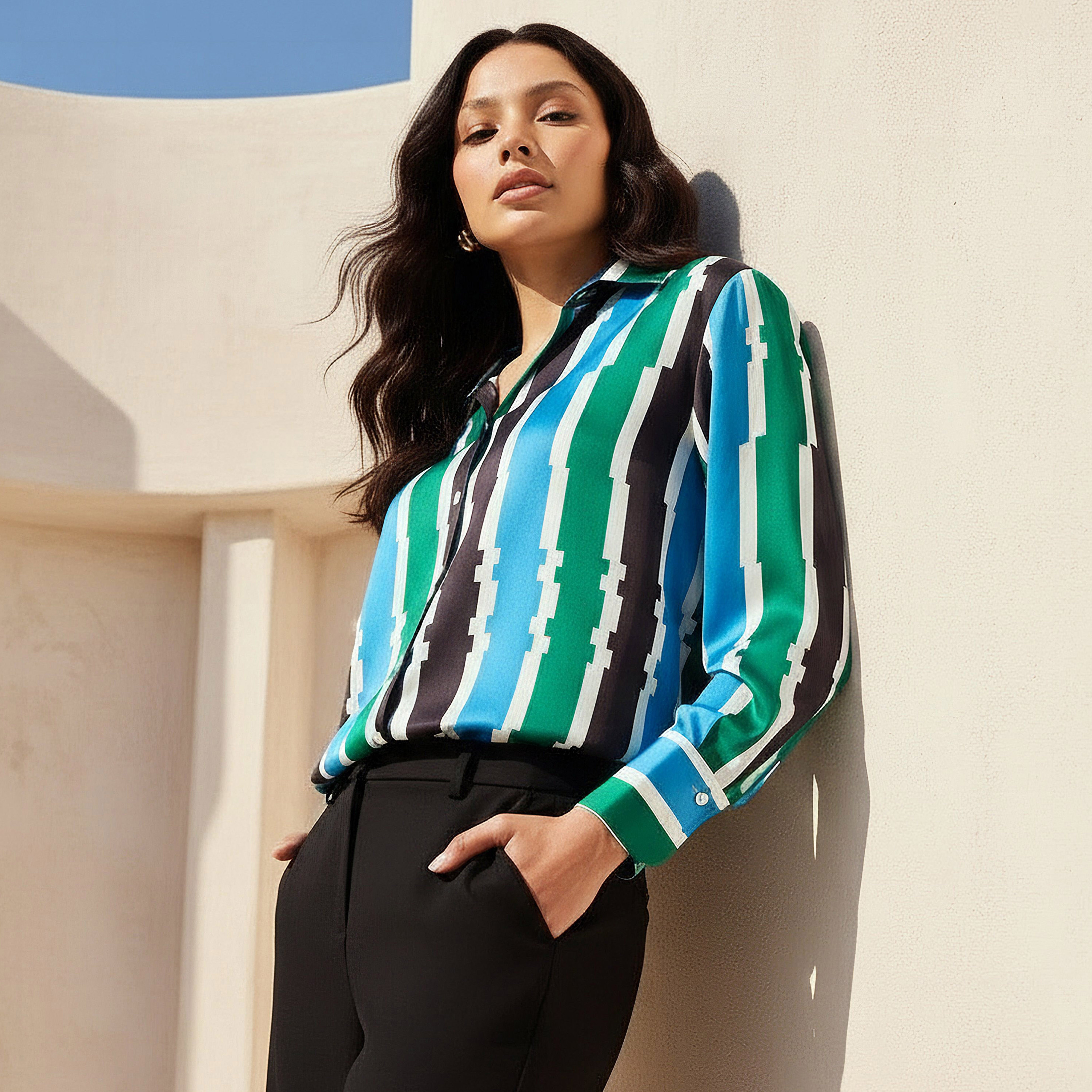Regular Fit Polyester Shirt with Long Sleeves-women-clothing-shirtsandblouses-shirts-image-1