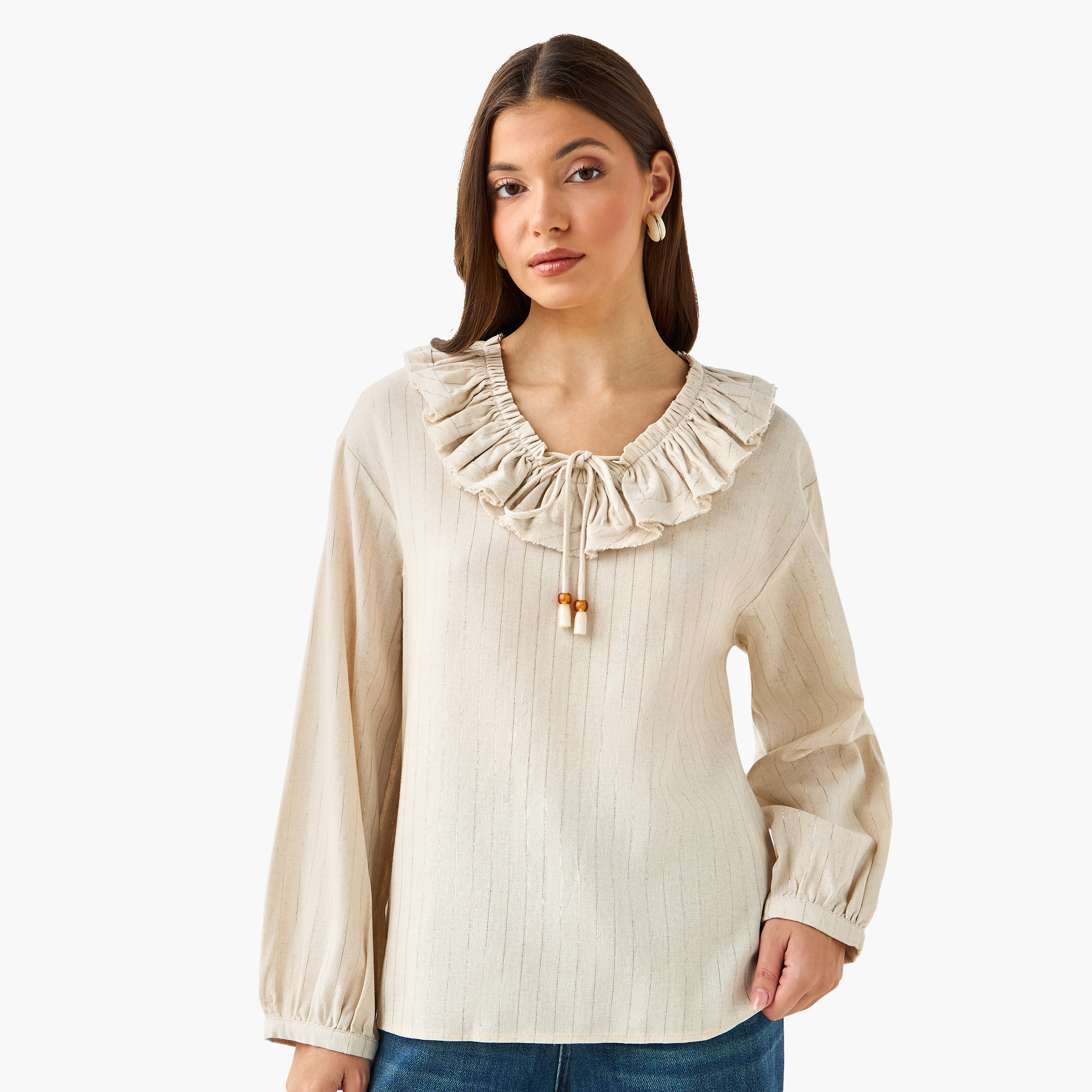 Relaxed Fit Top with Ruffles-women-clothing-shirtsandblouses-blouses-image-3