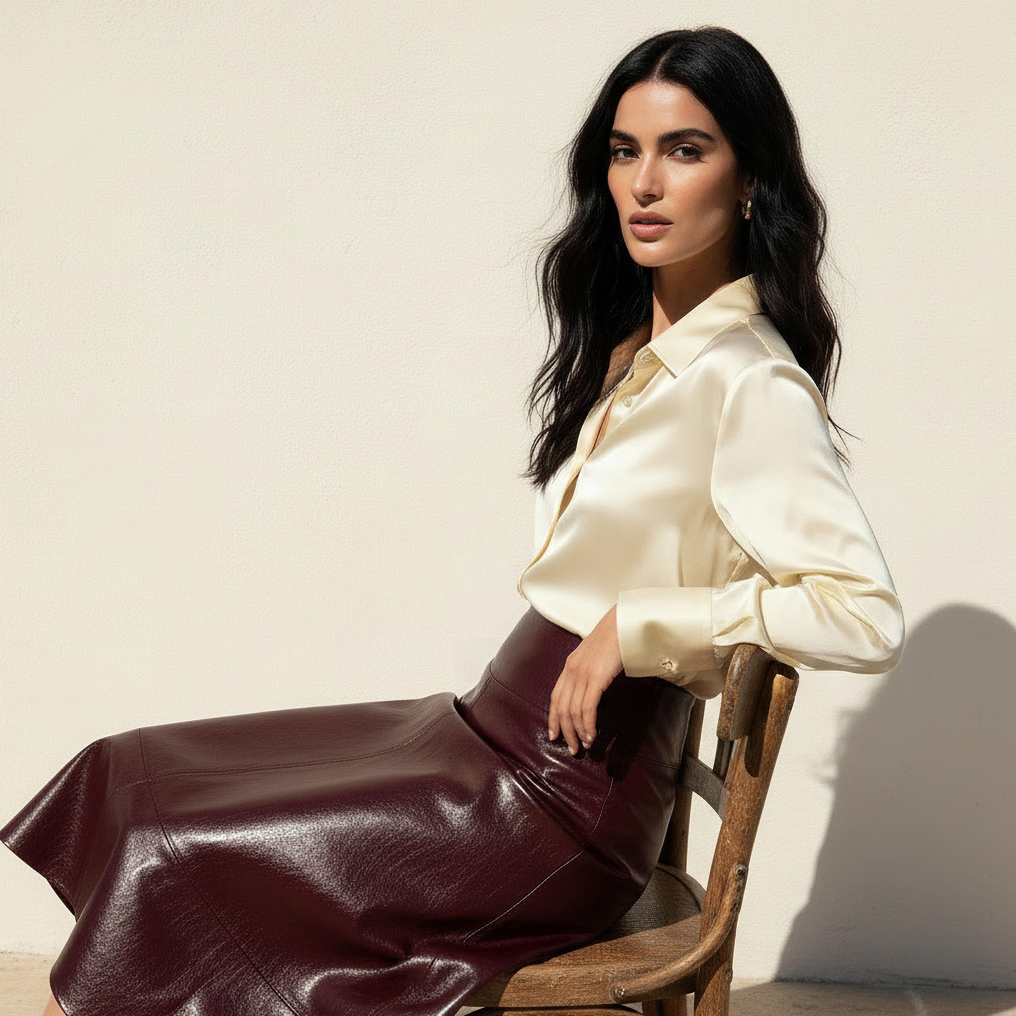 Satin Shirt with Long Sleeves-women-clothing-shirtsandblouses-shirts-image-5