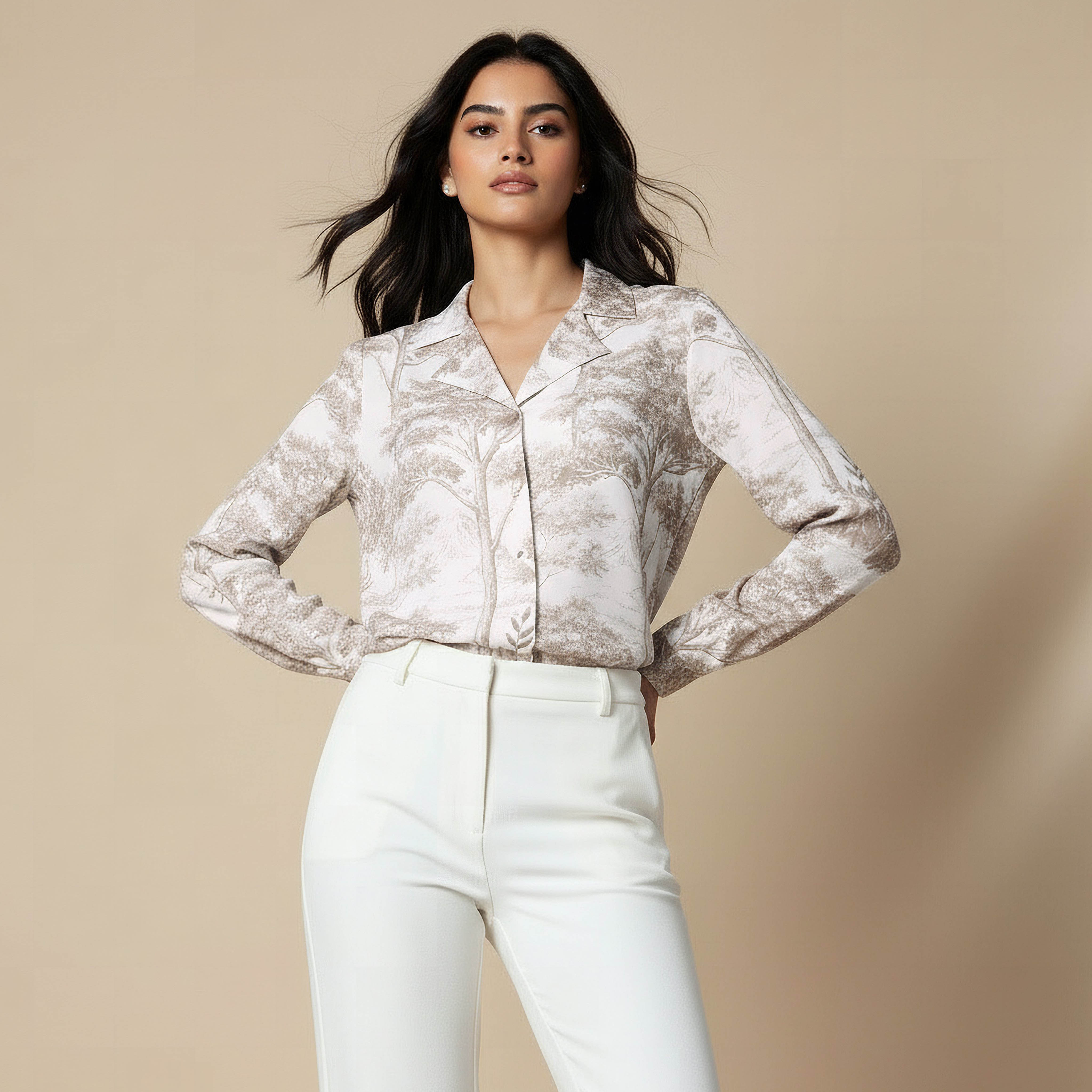 Relaxed Fit Shirt with Tree Print-women-clothing-shirtsandblouses-shirts-image-1