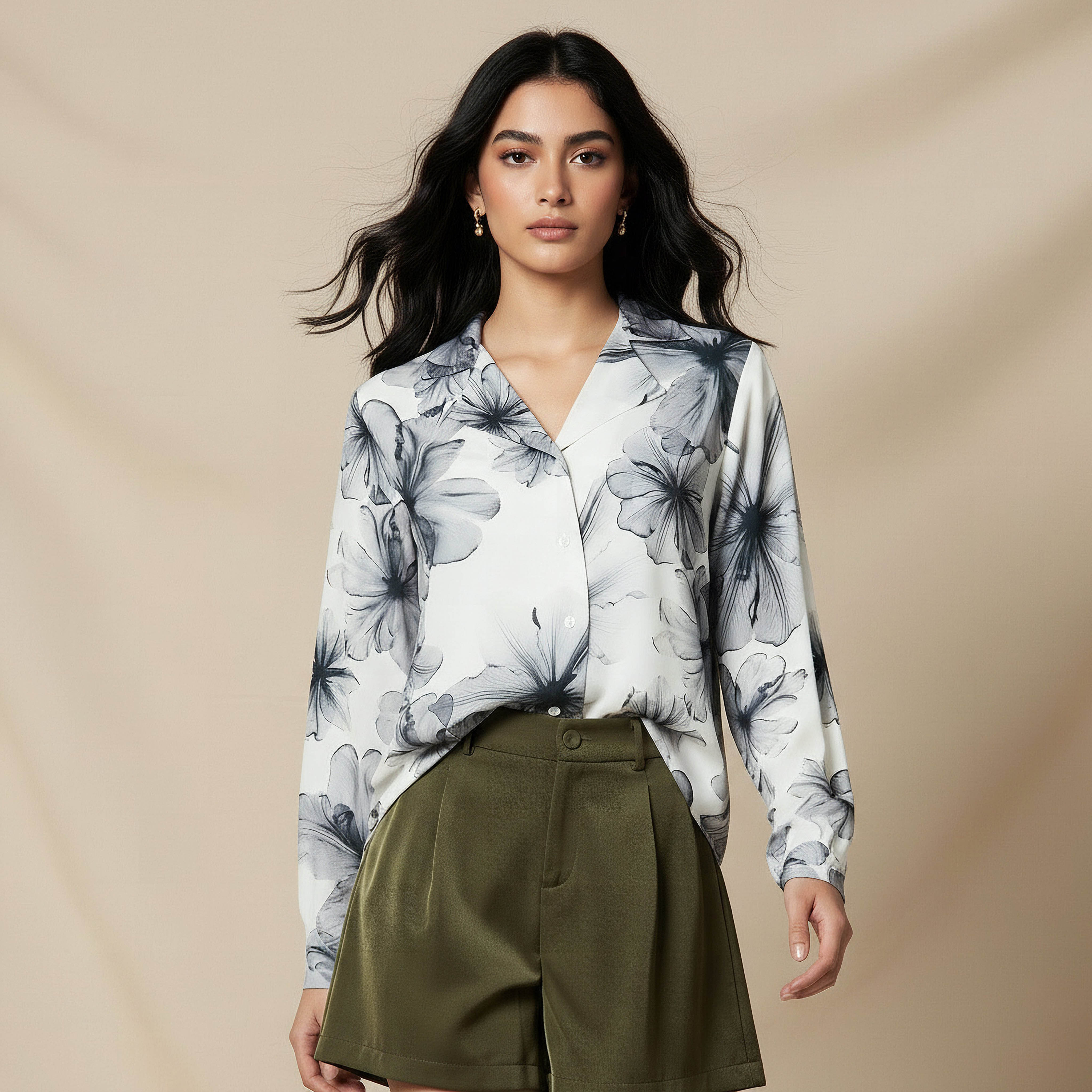 Relaxed Fit Shirt with Floral Print-women-clothing-shirtsandblouses-shirts-image-1